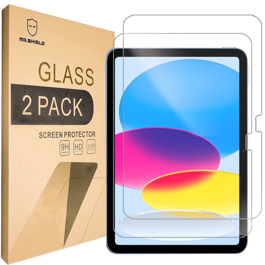 Mr.Shield Tempered Glass Screen Protector for iPad Air 11 (2025) & iPad 10 (2022) - 2 Pack - Anti-Scratch, Bubble-Free Installation - Perfect for Work, School & Travel Protection