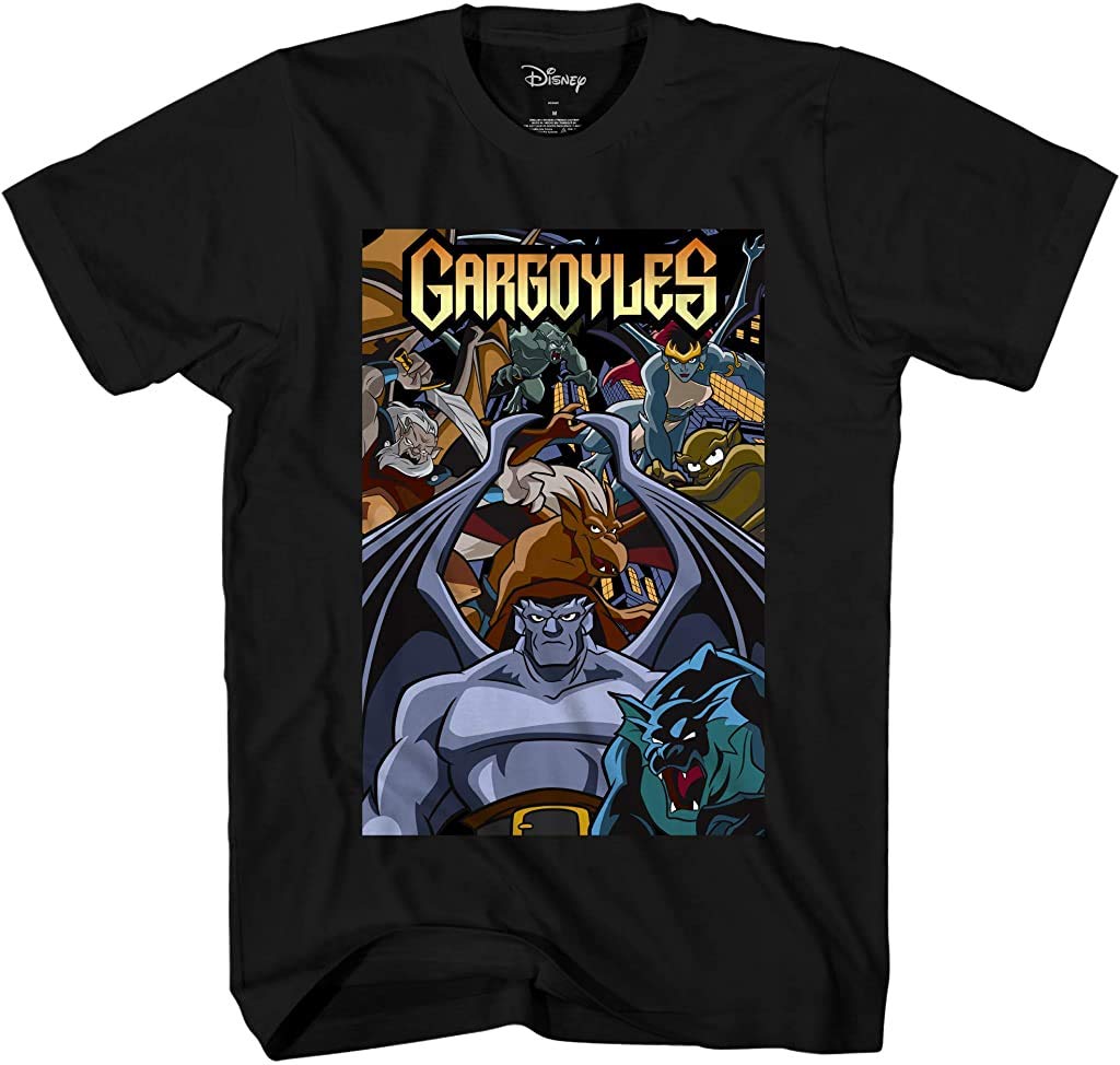 Disney Gargoyles Graphic Tee for Men - Comic Book Cover T-Shirt - Cool Casual Shirts for Everyday Wear & Cosplay