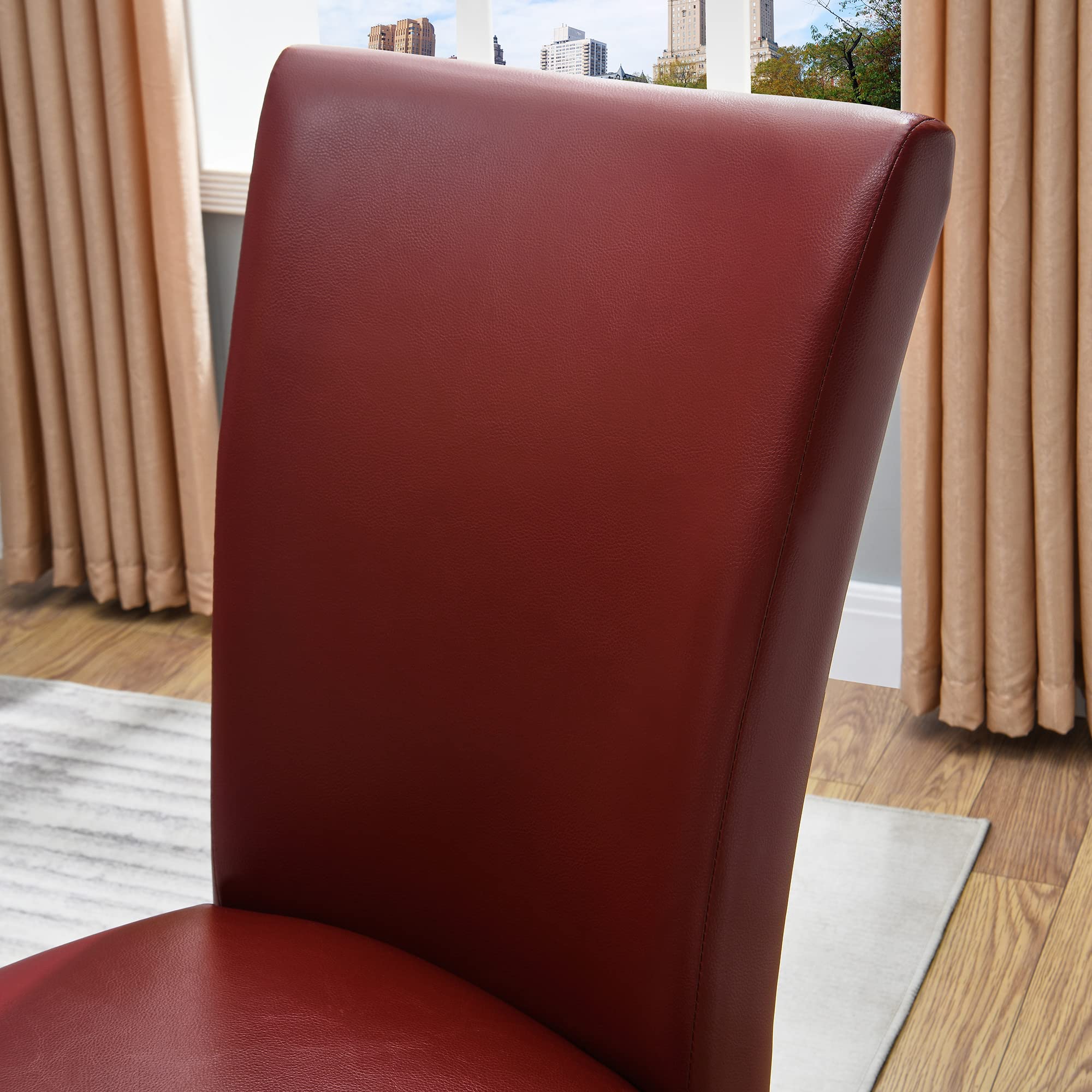LEEMTORIG Upholstered Parsons Dining Chairs - Faux Leather Kitchen Side Chairs with Solid Wood Legs for Dining Room, Living Room, Bedroom, Outdoor, Lounge, Guest & Cafe - Perfect for Home Decor, Restaurant Seating and Office Use
