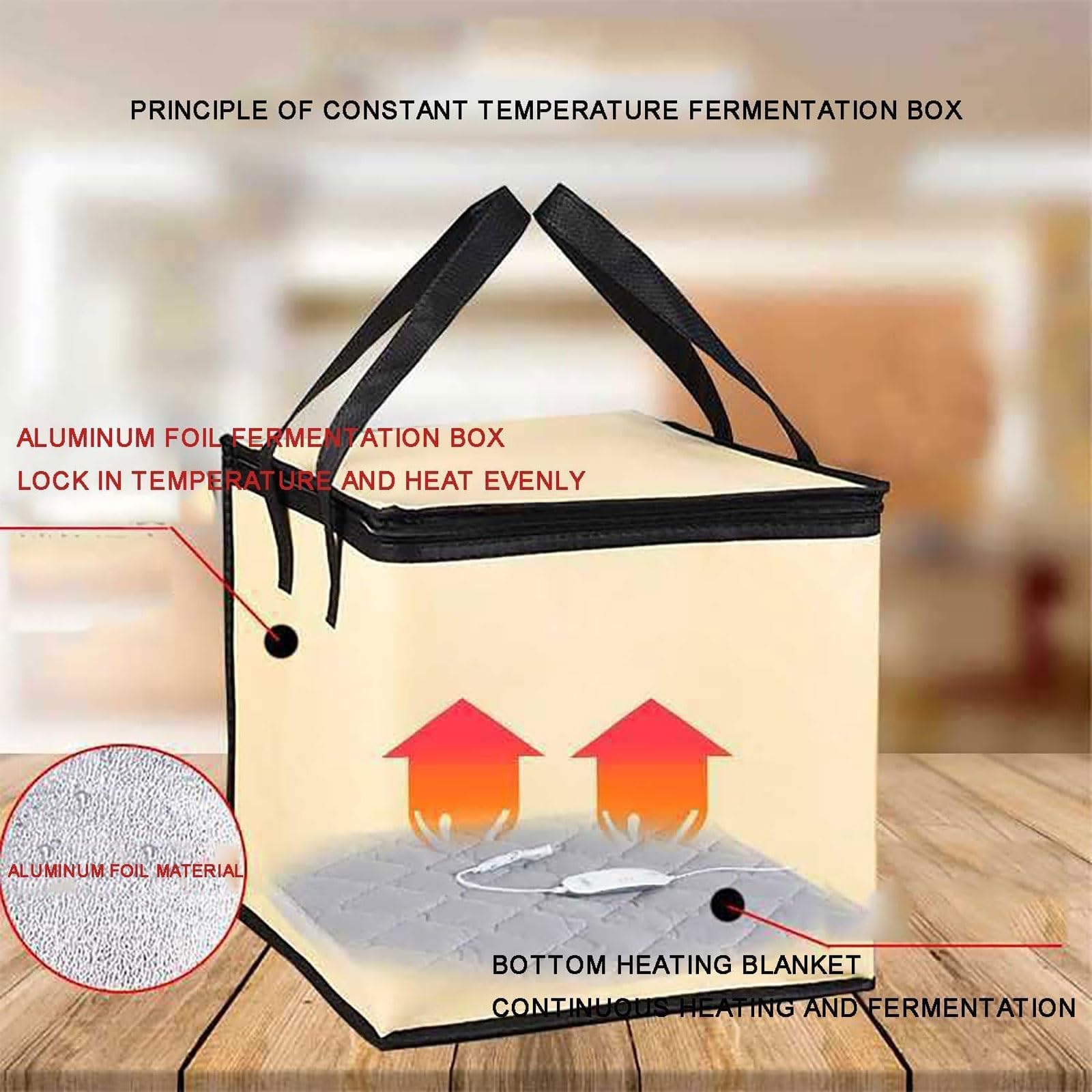 Professional Dough Proofer Box with 9-Level Temperature Control & Built-in Heater | Precise High/Low Temp Adjustment | Foldable Bread Proofing Box for Baking Bread, Yogurt & Natto | Perfect for Home Bakeries & Commercial Kitchens
