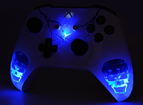 MODDEDZONE Skulls White Original Custom Wireless Gaming Controller for Xbox One S/X & PC - Personalized Design, High Performance, USA Made - Perfect for Competitive Gaming & Casual Play