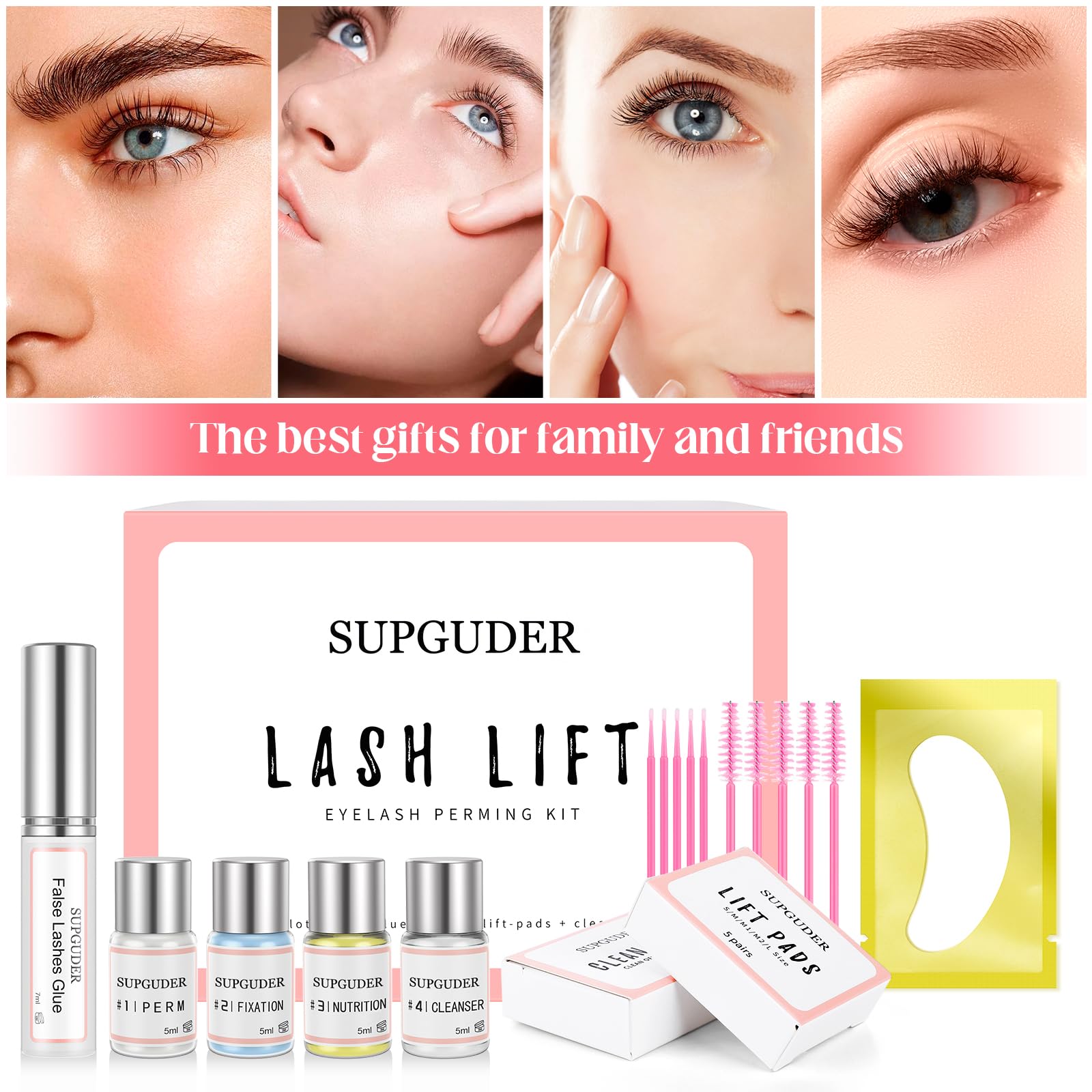 SUPGUDER Professional 2025 Lash Lift Kit - Eyelash Perm & Curling Extension Set with Tools for Salon & Home Use - Perfect for DIY Lash Lifting & Professional Styling