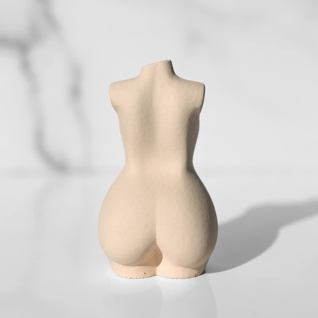 Luna Rose Concrete Goddess Statue - Minimalist Home Decor for Living Room, Bathroom & Vanity | Bohemian Style Indoor Statue for Meditation Spaces & Yoga Studios