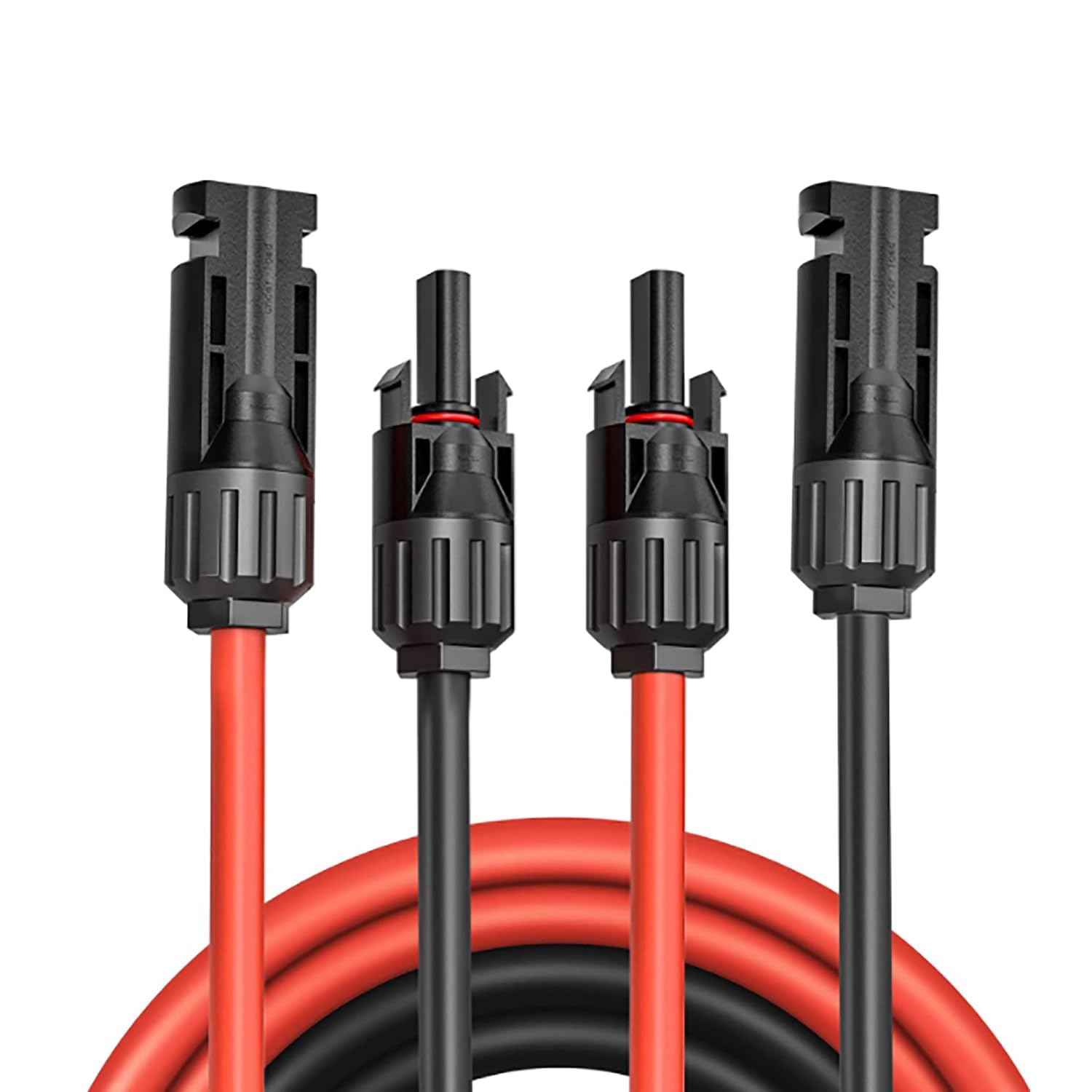 10ft Solar Extension Cable - 10 AWG Tinned Copper Wire with Female & Male Connectors for Solar Panels - Weatherproof for Home, Boat, RV & Outdoor Use (Red + Black)