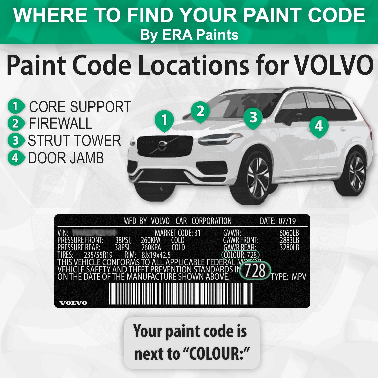 ERA Paints 470 - Sonic Blue Pearl Exact Match Touch Up Paint Spray for VOLVO | 2K Essential Automotive Repair Kit | Perfect for Scratches, Chips & Dents