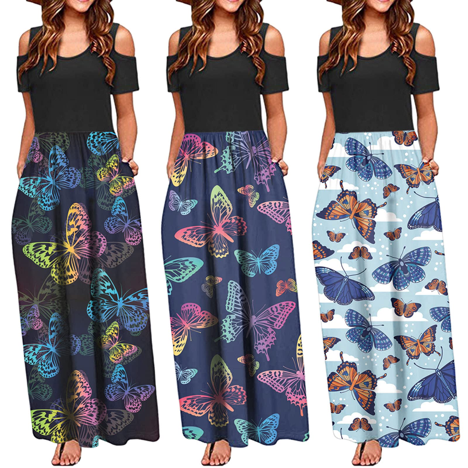 Women's Floral Maxi Dress - Summer Sleeveless Bohemian Printed Tank Dress with Pockets | Casual Beach Wear, Vacation Outfit, Festival Fashion
