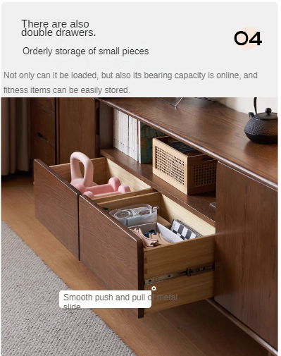 Solid Oak Wood TV Stand with Storage - Modern Entertainment Center for Living Room, Bedroom & Home Theater