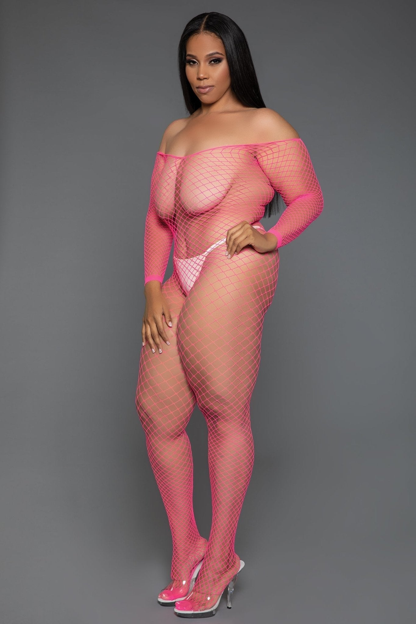 BeWicked Women's Catch Me Bodystocking 2359 - Sexy Lingerie Bodysuit for Date Night & Boudoir Photography