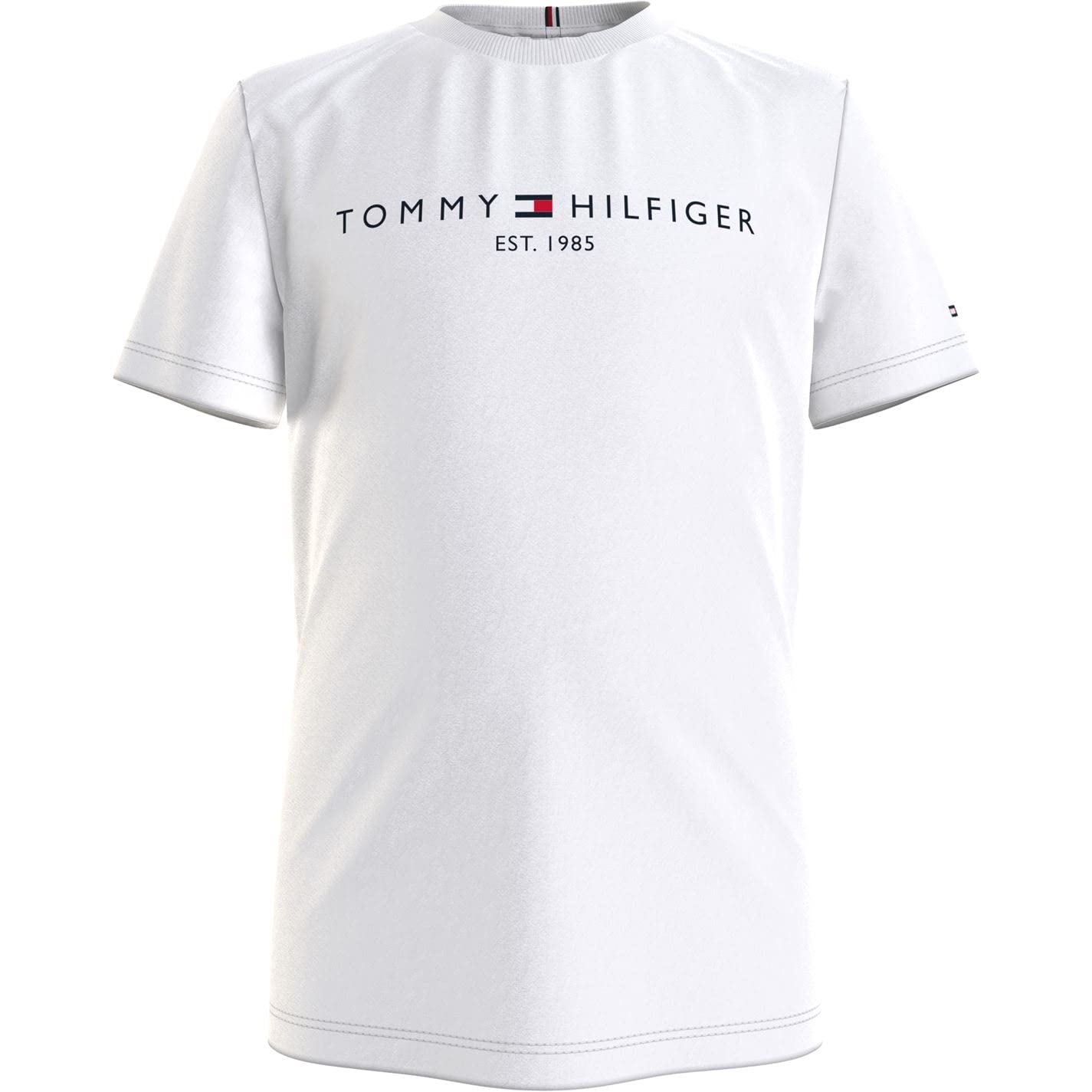 Tommy Hilfiger Boys' Short Sleeve Polo Shirt - Classic White Cotton T-Shirt for Kids | Perfect for School, Casual Wear & Family Outings