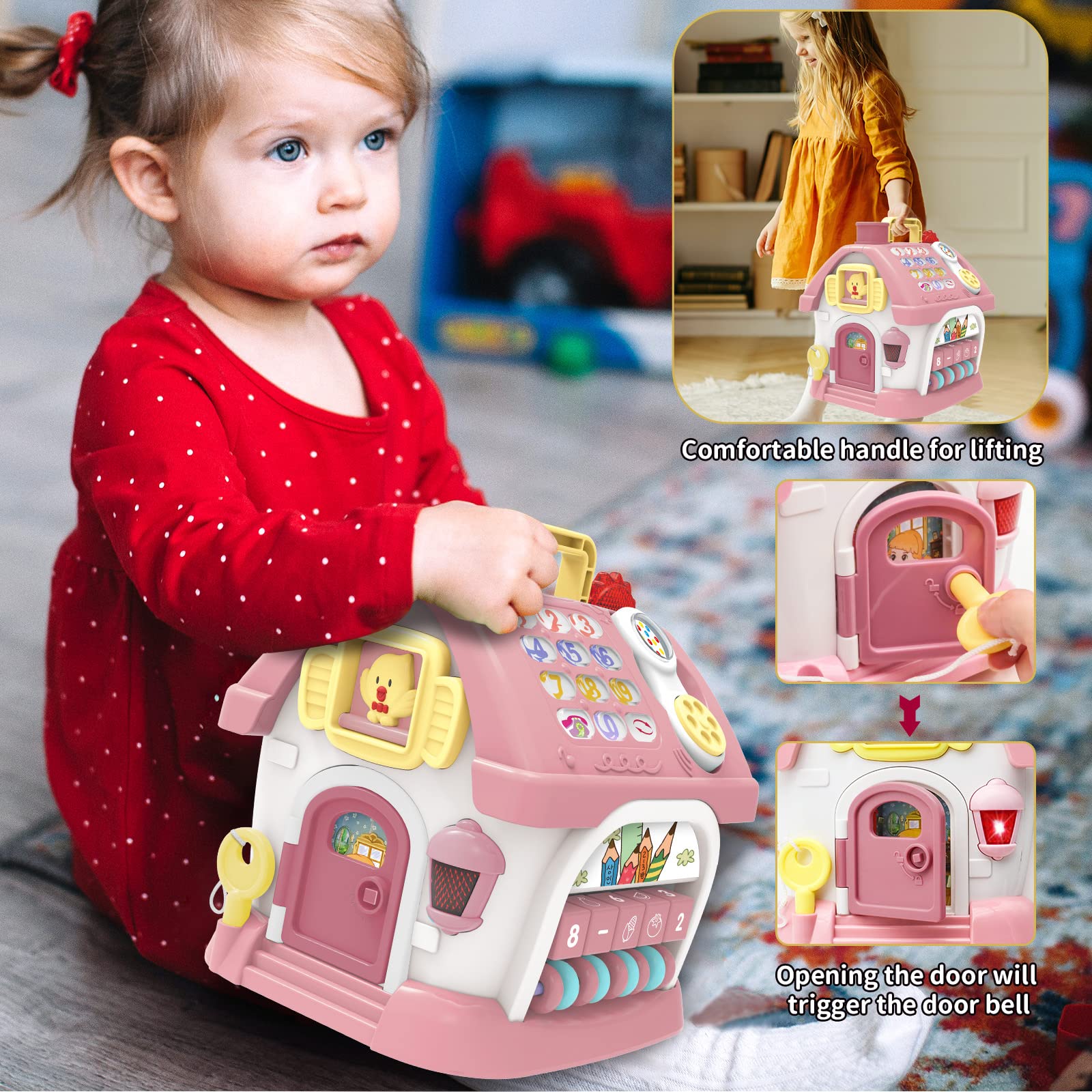 Montessori Toys for 1 Year Old Girls - 8-in-1 Musical Learning House Baby Toy for 6-18 Months | Educational Toddler Toys for 1-2 Year Olds | Perfect Birthday Gift for Girls | Great for Early Learning & Indoor Playtime