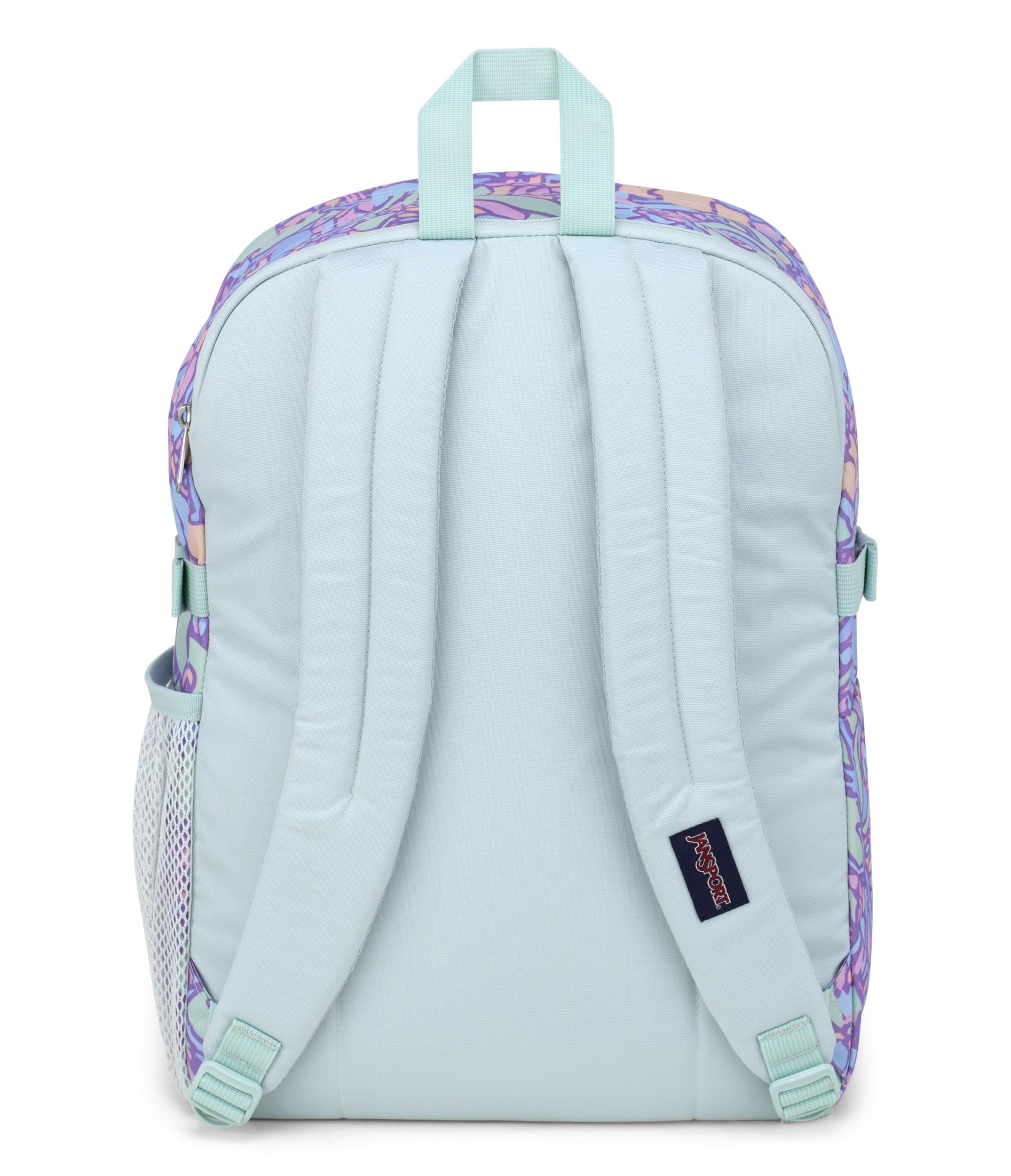 JanSport Main Campus Backpack - Stylish 15-Inch Laptop Backpack for Travel, Work & School with Dual Water Bottle Pockets | Floral Pastel Lilac Design | Perfect for Commuting, College & Outdoor Adventures
