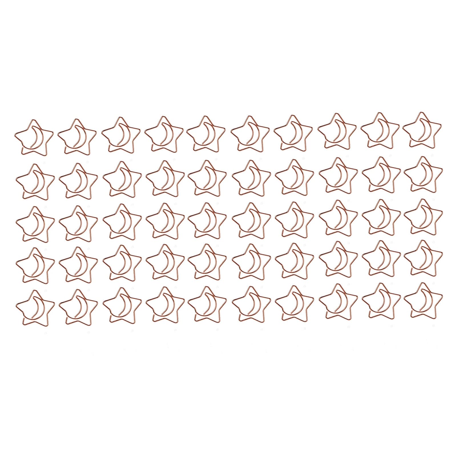 50Pcs Rose Gold Pentagram Paper Clips - Cute Star Shaped Office Supplies for School, Home & Office Organization - Perfect for Notebooks, Planners, Documents & Craft Projects