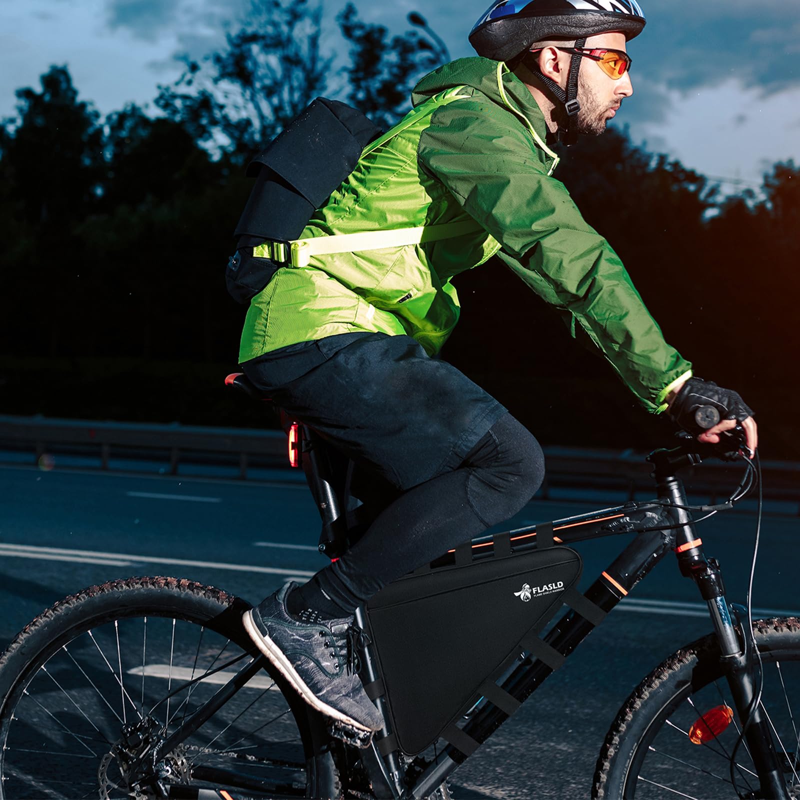 FLASLD Fireproof Electric Scooter Battery Hanging Bag - 15.3 x 5.9 x 4in Waterproof Ebike Battery Storage Bag, Durable Electric Bike Saddlebag for Commuting & Outdoor Adventures - Perfect for E-Bike, Scooter & Motorcycle Accessories
