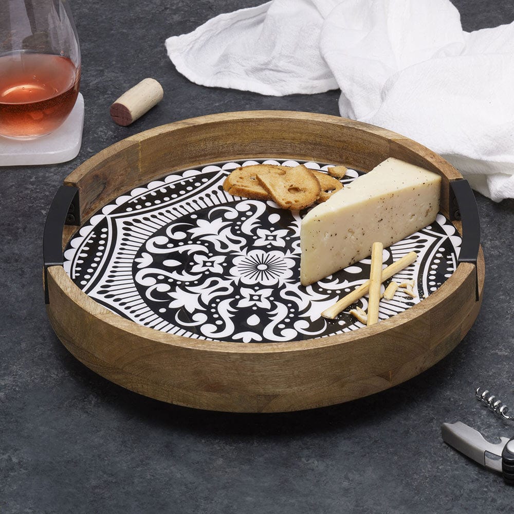 Kensington Black Lazy Susan Turntable - 12 Inch Smooth Rotating Serving Tray for Dining Table, Kitchen Counter, or Pantry Organization - Perfect for Spice Racks, Dinner Serving, and Home Decor