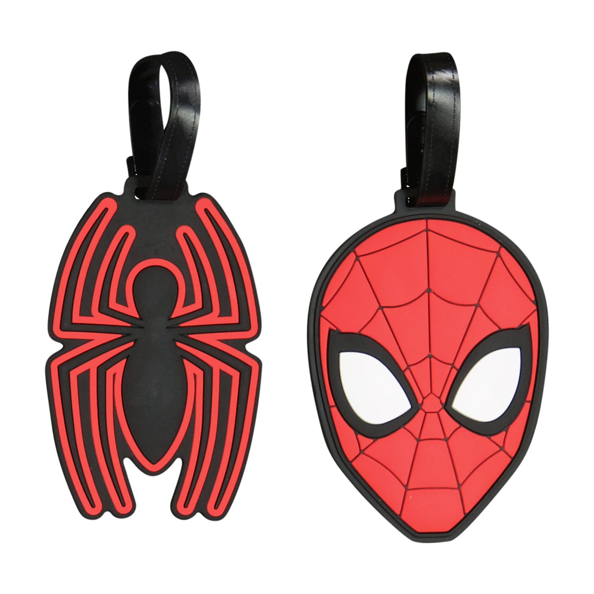 Spider-Man 2-Piece Red Luggage Tag Set for Travel - Durable Suitcase ID Tags for Kids & Adults - Perfect for Airports, Cruises & Business Trips
