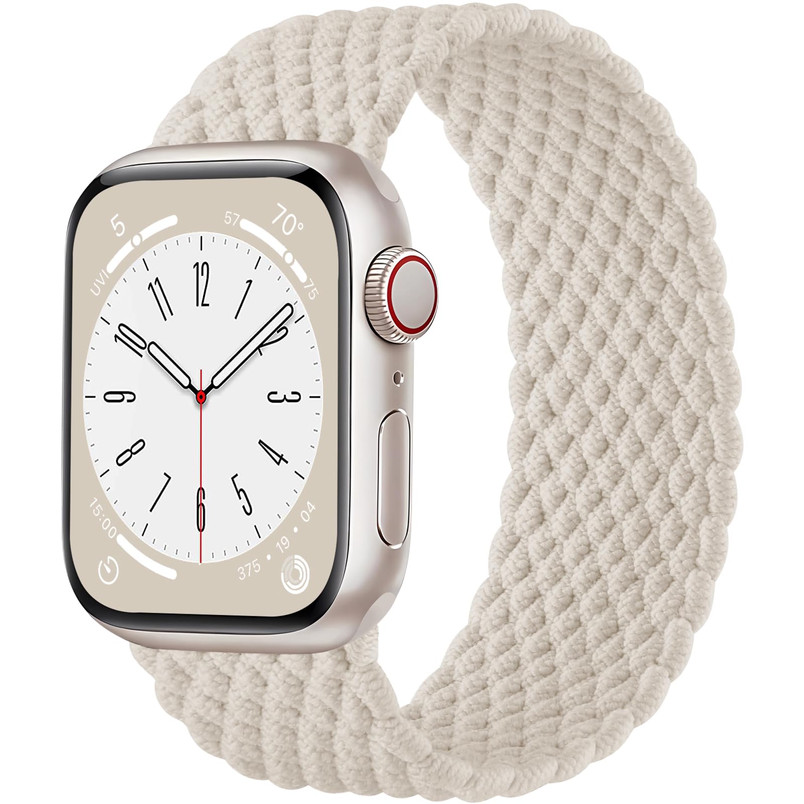 Braided Solo Loop Strap Compatible with Apple Watch 40mm 41mm 38mm - Adjustable Stretchy Elastic Sport Band for iWatch Series 9/8/7/6/5/4/3/2/1/SE/Ultra - Perfect for Workouts, Running & Everyday Wear (Men & Women)