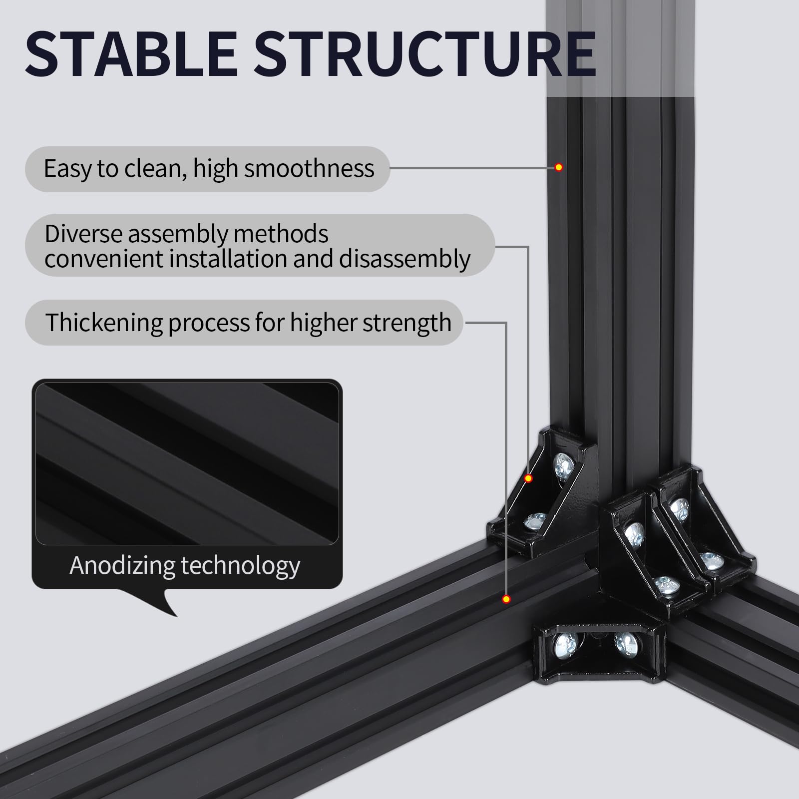 4Pcs 400mm V-Slot 2040 Aluminum Extrusion - European Standard Anodized Linear Rail for 3D Printer & CNC Machine Parts - DIY Black - Perfect for Custom Builds, Robotics, and Industrial Automation Projects