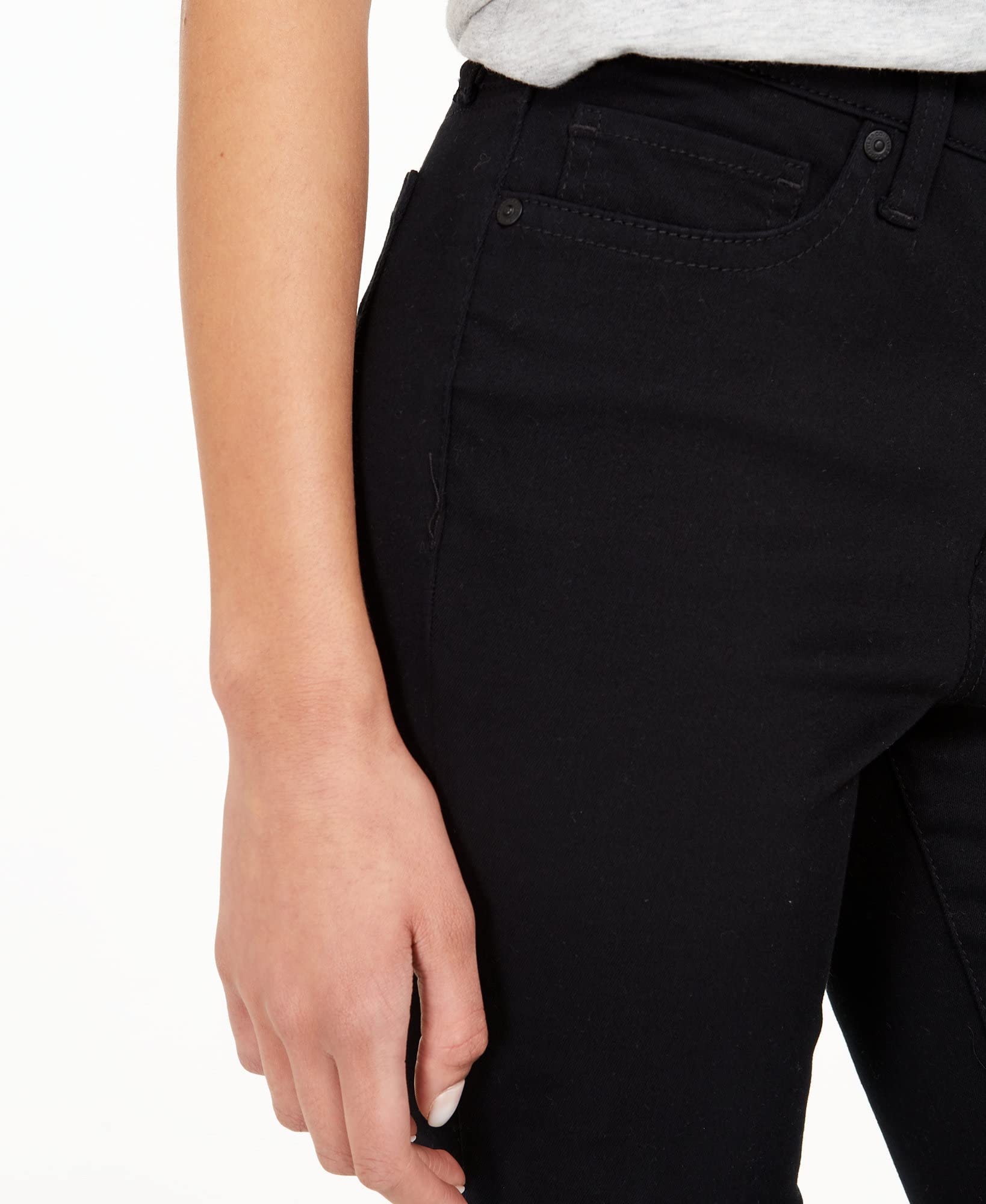 Style & Co. Women's Uptown Raw-Hem Skinny Jeans - Size 8, Deep Black | High Waist Stretch Denim Pants for Casual Wear & Night Out