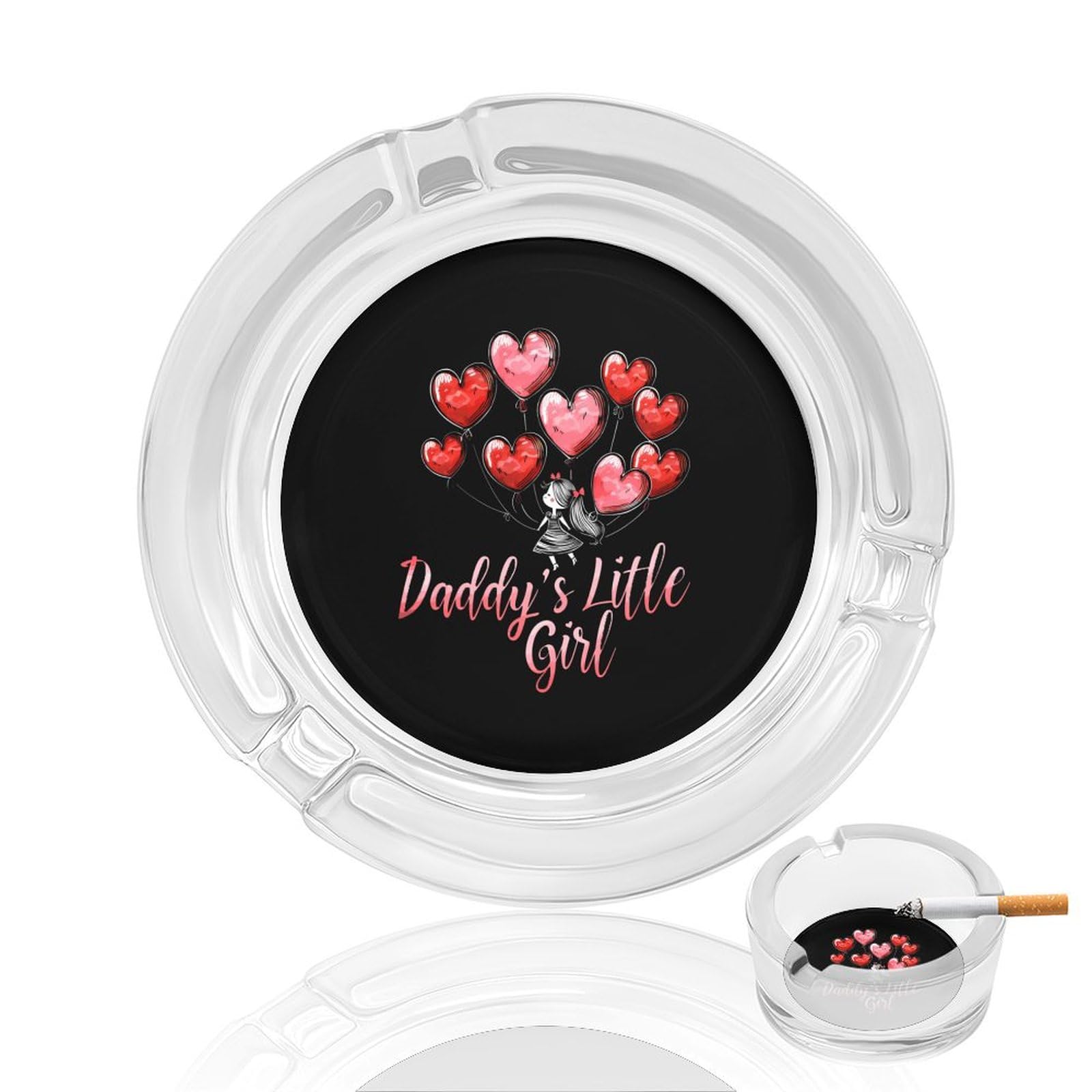 Daddy's Little Girl Glass Cigarette Ashtray - Portable & Decorative Smoking Accessory for Home, Office, or Outdoor Use - Perfect for Smokers Who Appreciate Stylish & Functional Ashtrays