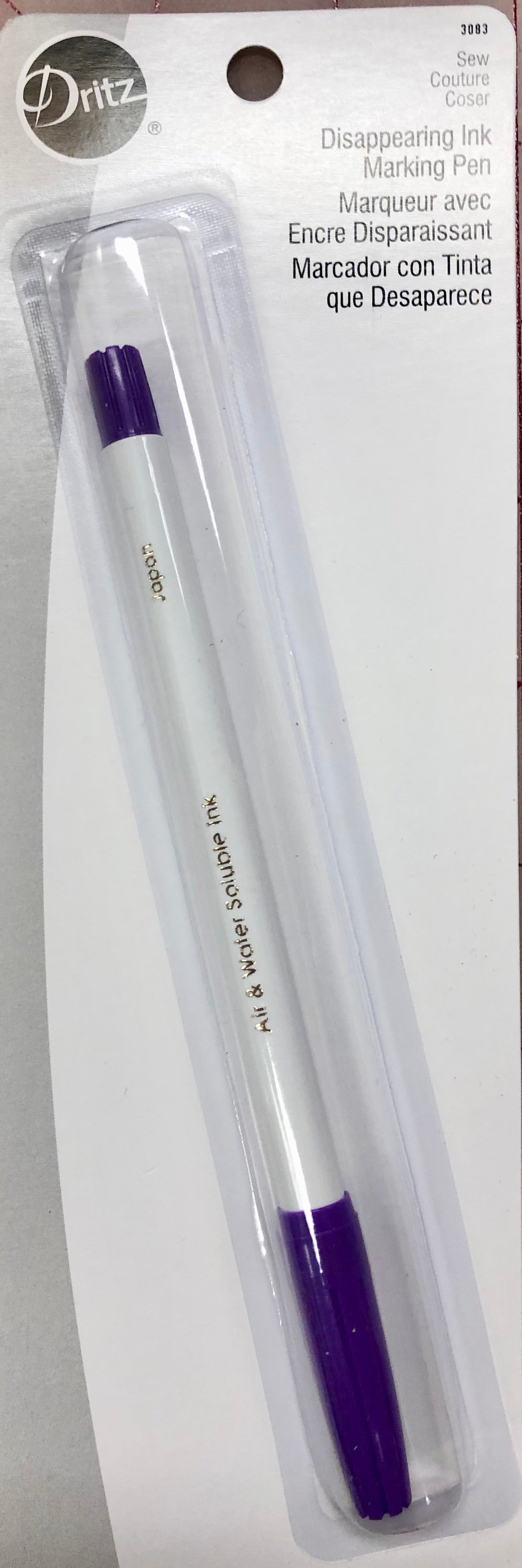 Disappearing Ink Pen - Purple Fabric Marker for Temporary Marking, Sewing, Quilting & Crafts | Washable & Fade-Proof | Ideal for DIY Projects & Fabric Labeling