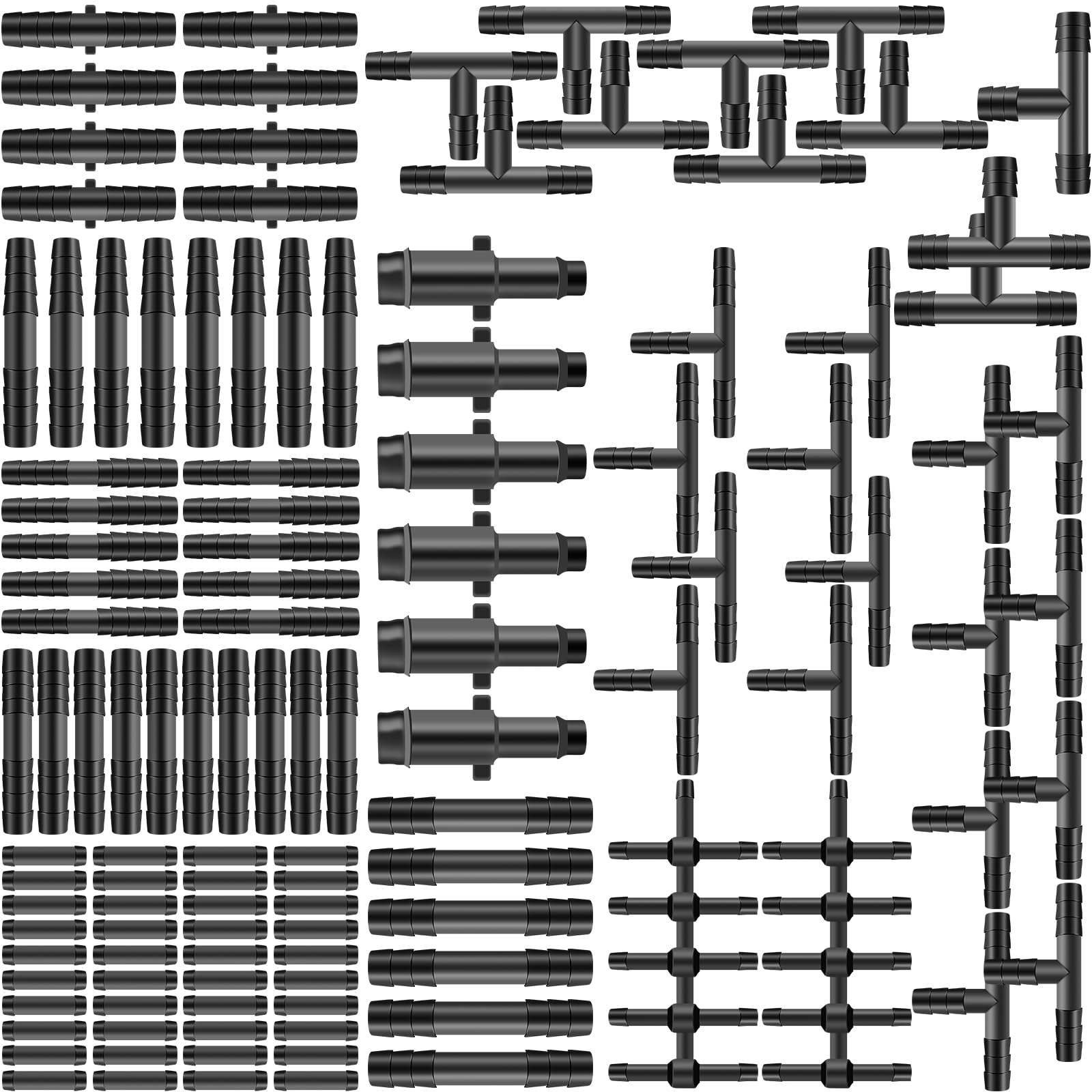 128 Pcs Nylon Vacuum Connector Assortment Kit - 12 Sizes Heat Resistant (240℃) Automotive Hose Fittings for Car, Truck, Marine & Industrial Use - Perfect for Engine Repairs, HVAC Systems & DIY Projects