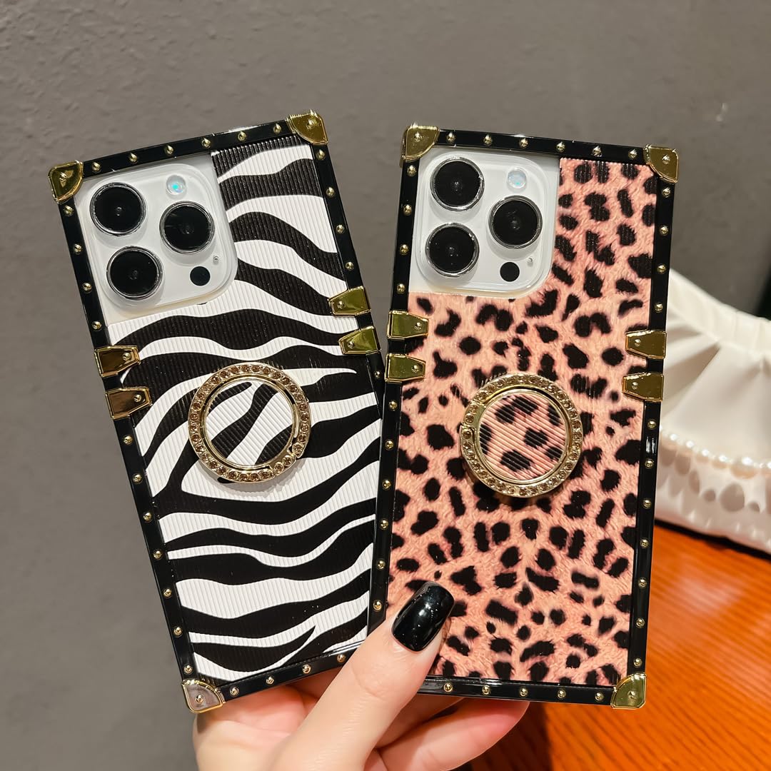 Fashion Cute Leopard Pattern Soft TPU Case for Samsung Galaxy A52 5G - Shockproof Protective Phone Cover with Ring Holder & Kickstand (Gold) | Perfect for Women & Girls Daily Use, Work, Travel and Outdoor Activities