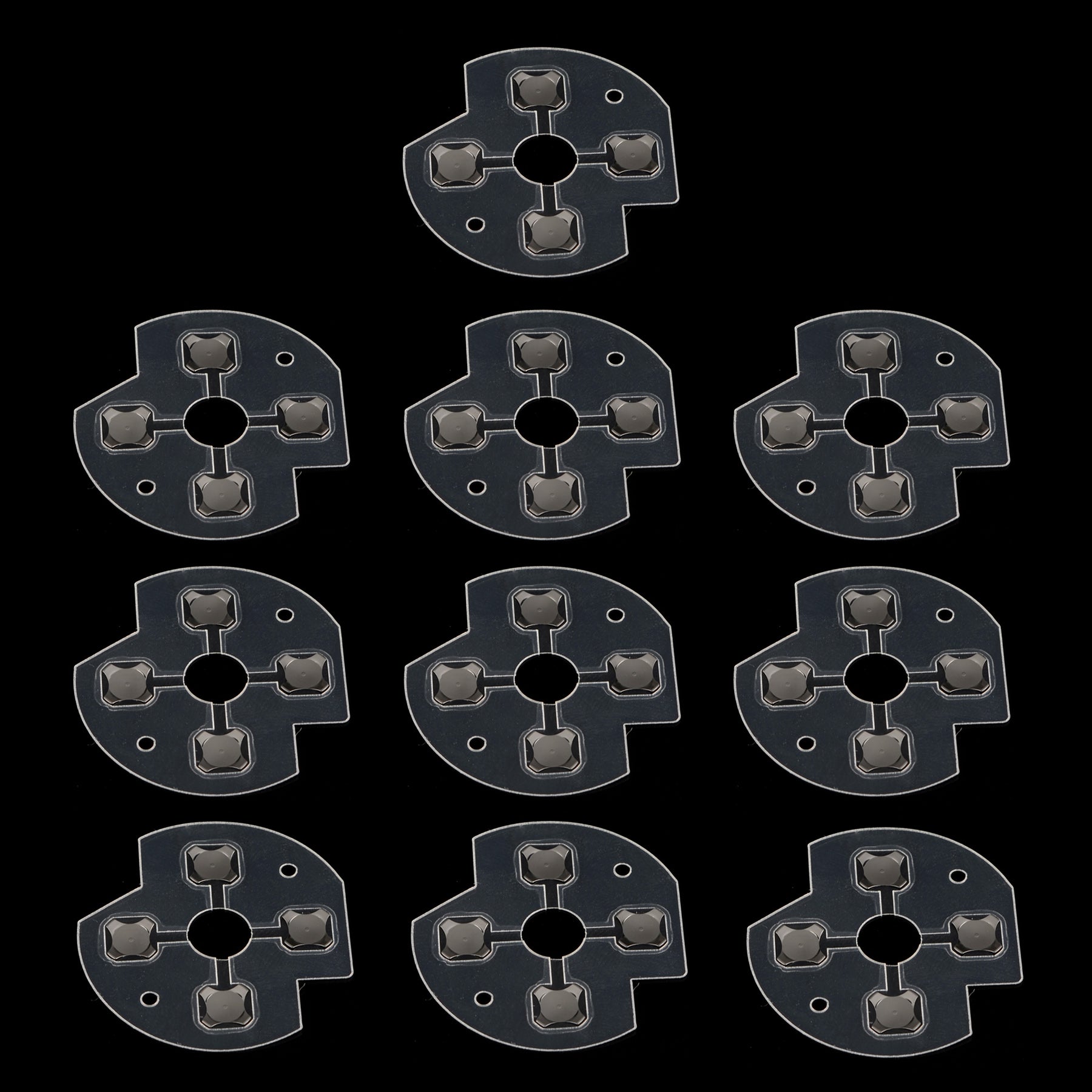 eXtremeRate 10pcs Replacement ABXY Metal Buttons for Xbox One Controller - Transparent Clear - Durable Gaming Accessories for Enhanced Gameplay Experience