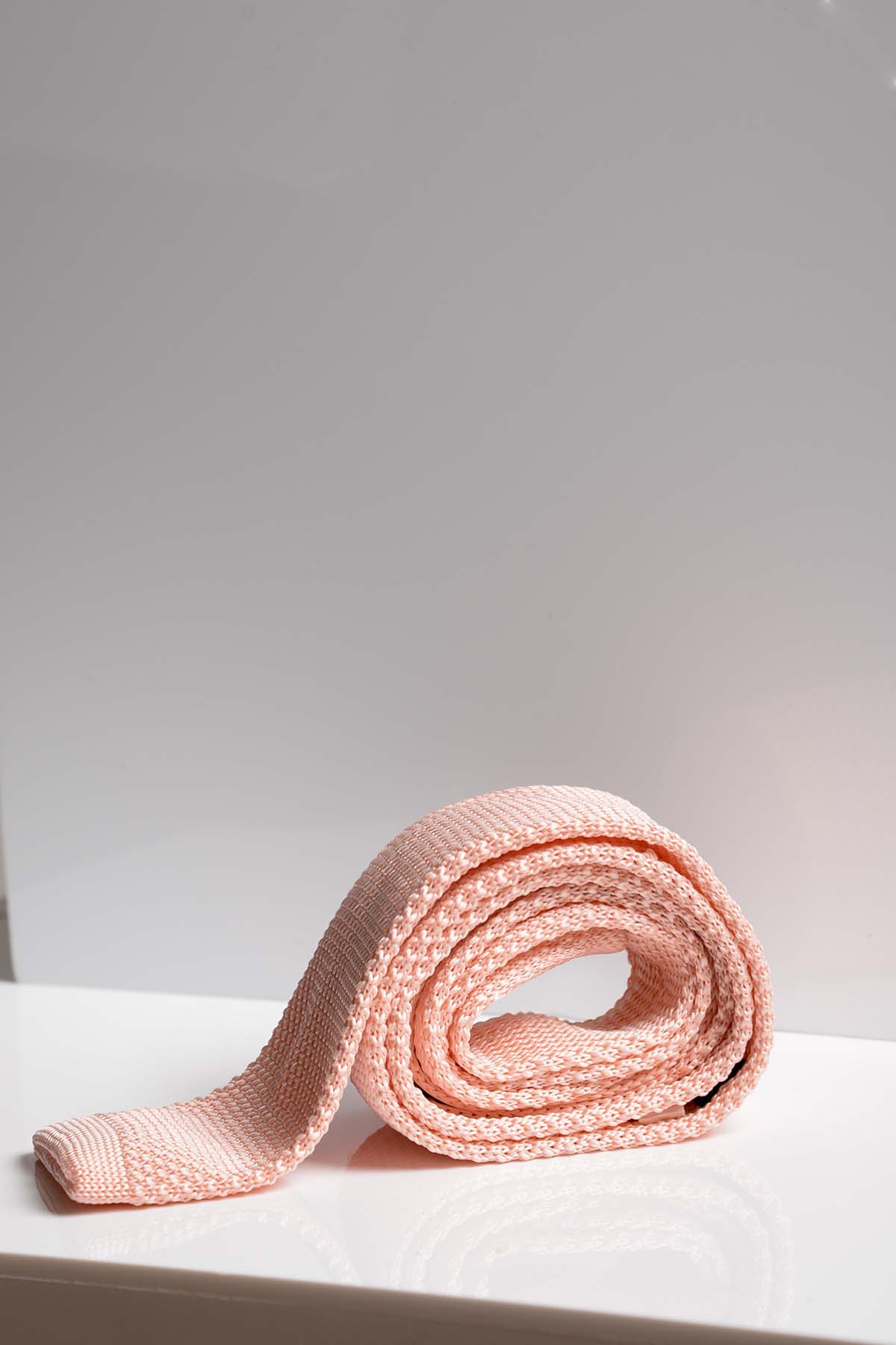 KT Peach Knitted Tie for Men - Soft Cotton Stylish Necktie for Weddings, Business & Casual Outfits