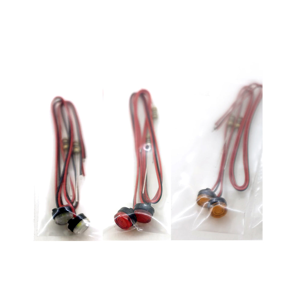 Universal LED Side Skirts Light Marker Lamp for 1/14 RC Tractor & Dumper Trucks - DIY Upgrade Part Compatible with Tamiya & LESU Models - Perfect for Night Driving & Off-Road RC Truck Racing