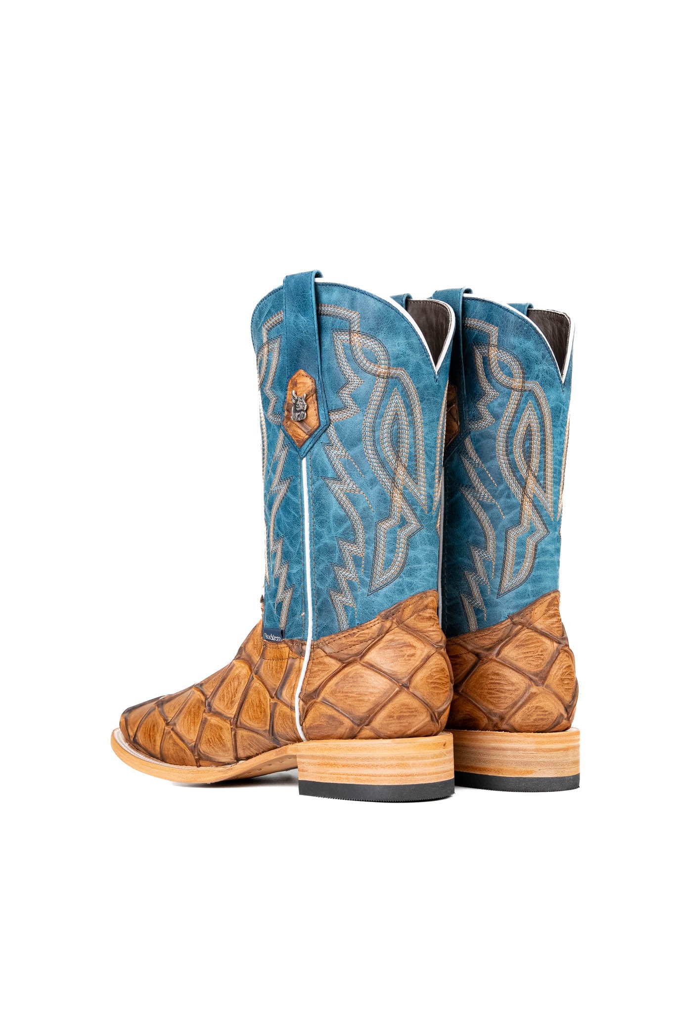 Renegade Big Bass Pirarucu Square Toe Cowboy Boots for Men - Western Style Leather Work Boots for Country Dancing, Rodeo & Outdoor Adventures
