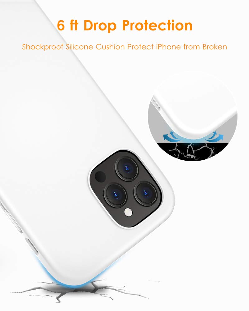 DTTO Shockproof Silicone Case for iPhone 12 Pro Max (6.7 inch 2020) - Full Body Protection with Honeycomb Cushion & Raised Camera/Screen Edges - Slim Fit Soft Rubber Cover (White) | Perfect for Outdoor Activities, Travel & Daily Use