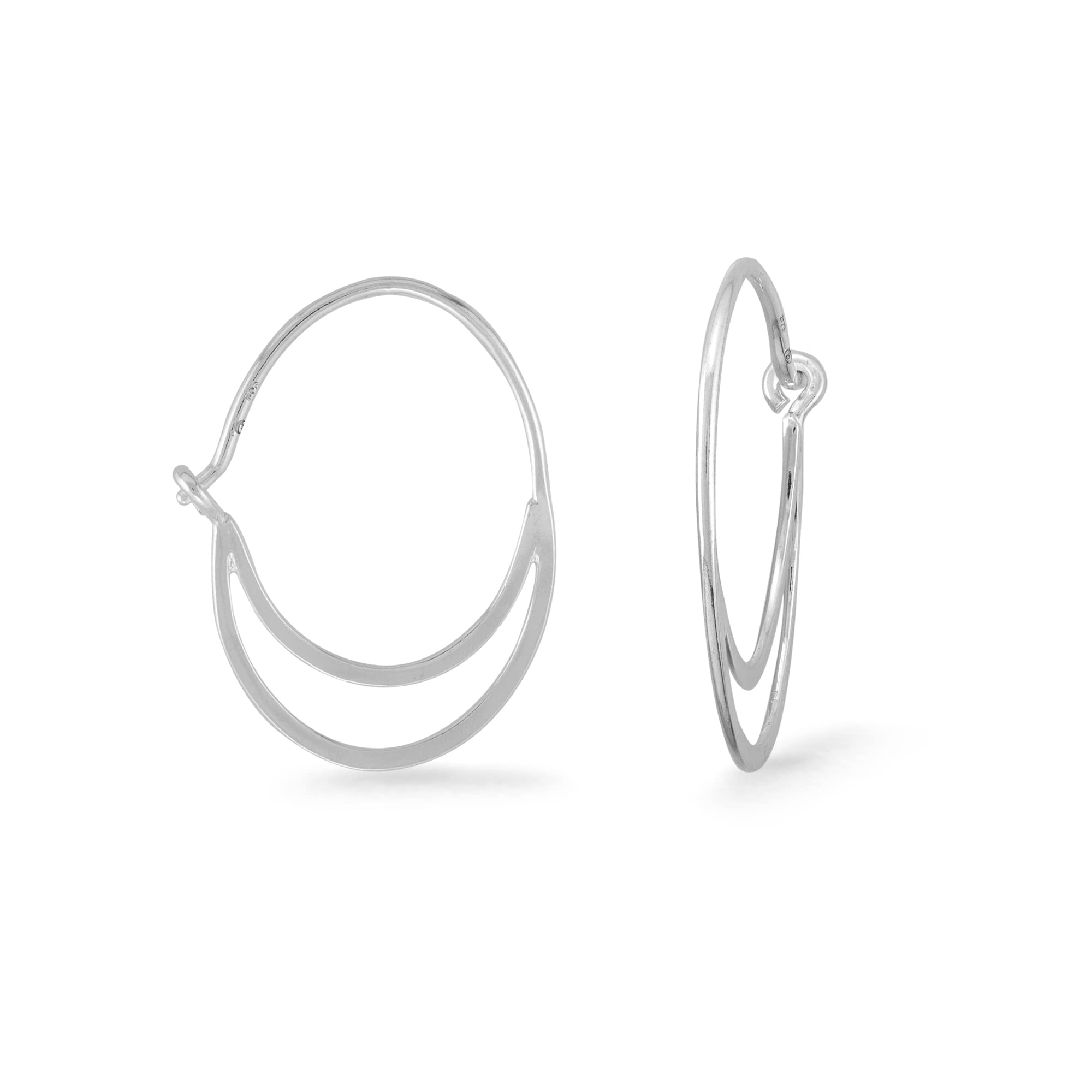 Boma Jewelry Sterling Silver Open Crescent Hoop Earrings for Women - Dainty Minimalist Boho Earrings for Everyday Wear, Date Night & Special Occasions