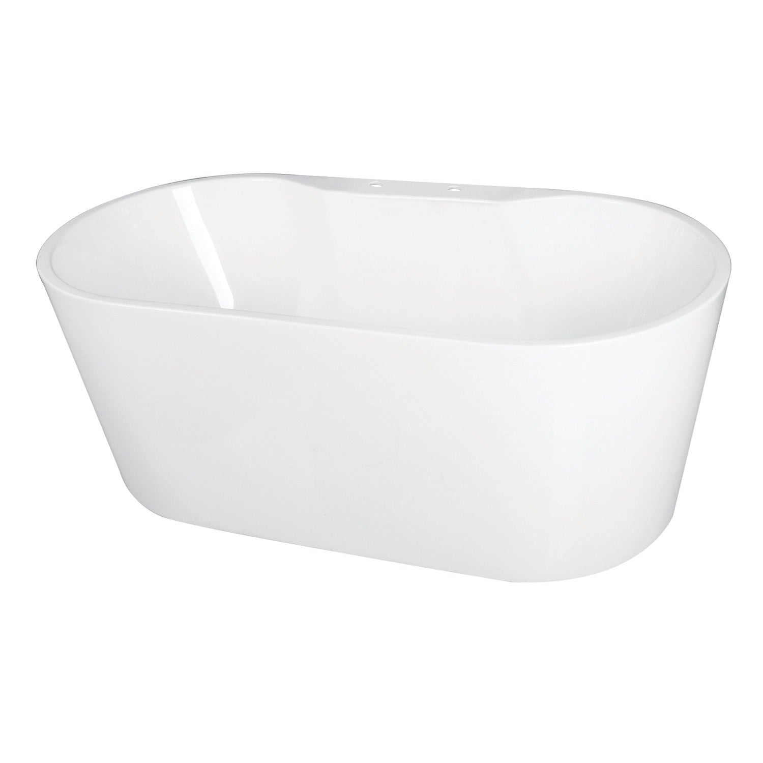 Aqua Eden VT7DE512823 51-Inch Glossy White Acrylic Oval Freestanding Bathtub with Drain - Perfect for Modern Bathrooms & Spa-Like Relaxation