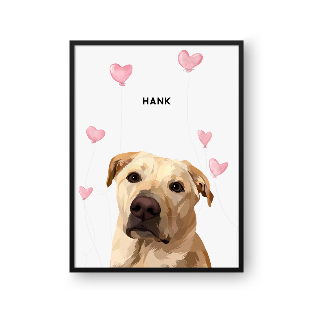 Custom Valentine's Pet Portrait - Personalized Gift for Dog & Cat Lovers - Perfect for Anniversaries, Birthdays & Romantic Surprises