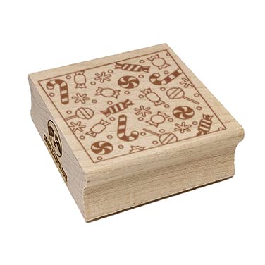 Christmas Candy Canes & Snowflakes Rubber Stamp Set - 1.25 Inch Small Craft Stamp for DIY Cards, Scrapbooking & Holiday Gift Wrapping