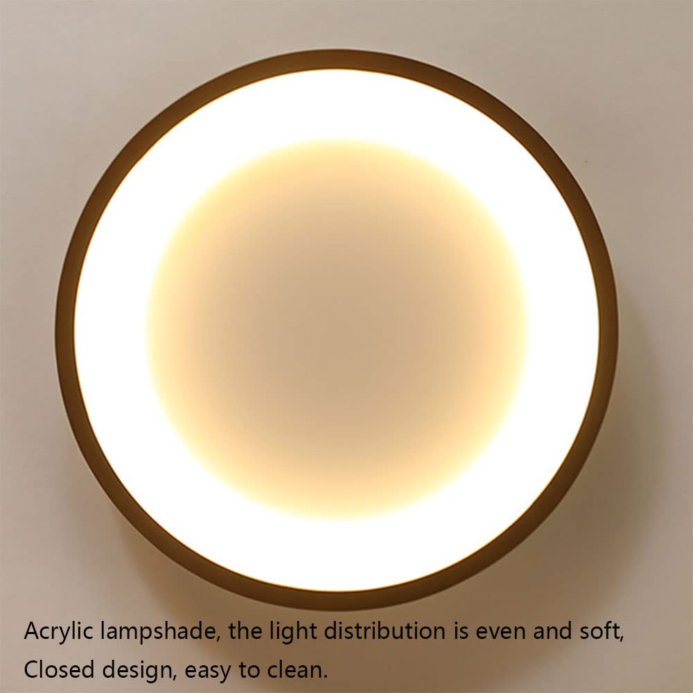 Modern Round LED Ceiling Light Fixture - 3000K Warm White, Flush Mount, Nordic Style for Kitchen, Bedroom, Laundry, Hotel | Energy Saving, Dimmable Decorative Lighting for Home & Commercial Spaces