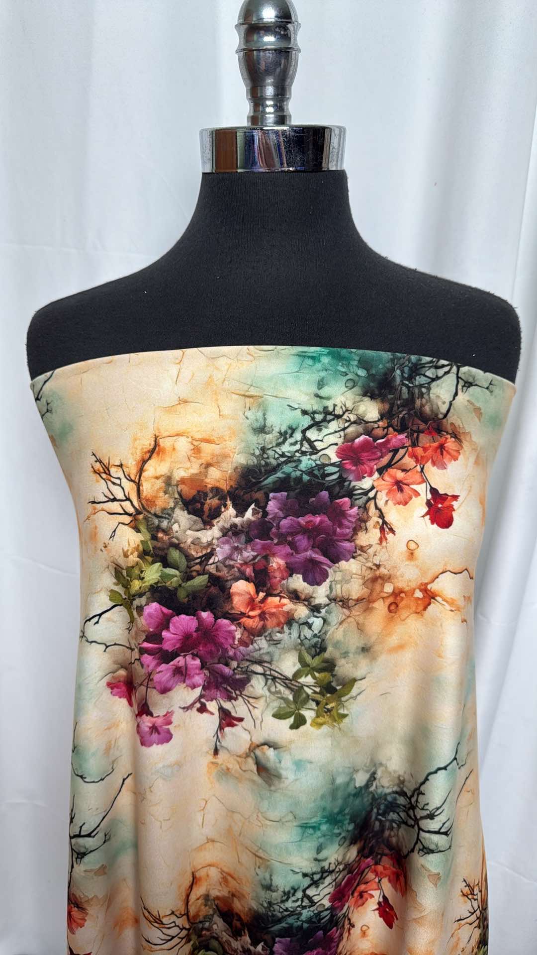 Wilderness Blooms Poly/Spandex Single Brushed Performance Fabric - 1 Yard Cut - Perfect for Activewear, Yoga Pants & DIY Sewing Projects
