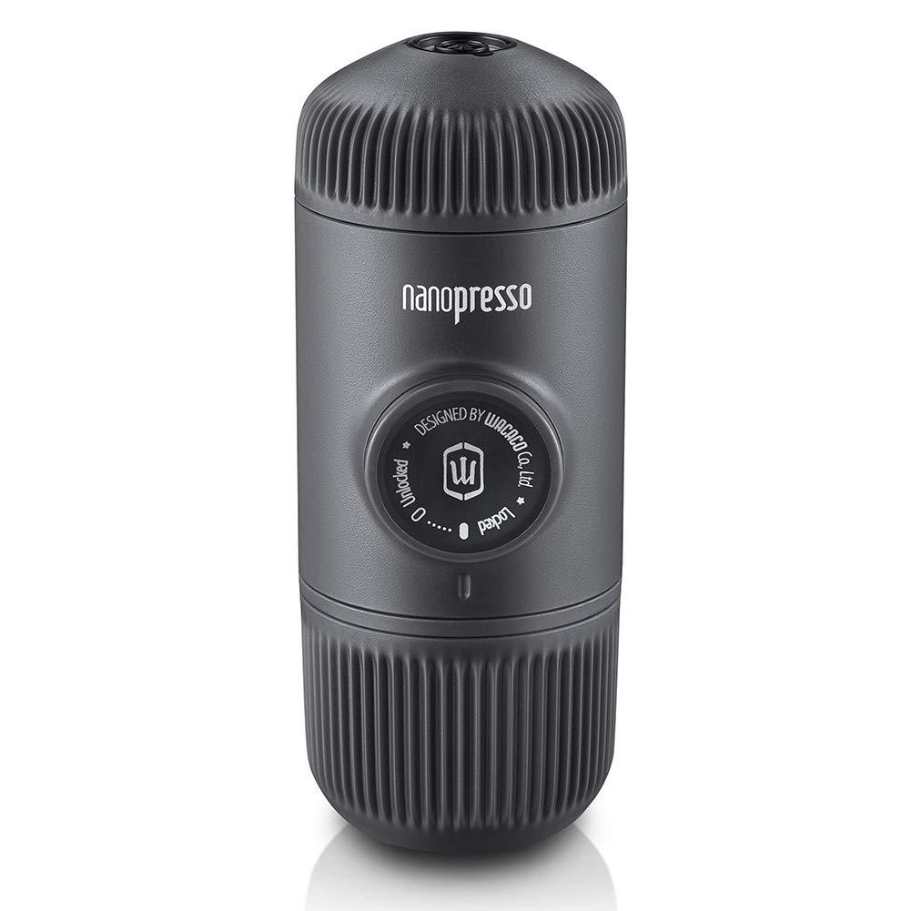 WACACO Nanopresso Portable Espresso Maker - 18 Bar Pressure Manual Coffee Machine for Travel, Camping & Office | Compact Hand Pump Espresso Maker | Perfect Gift for Coffee Lovers | Upgrade Version of Minipresso
