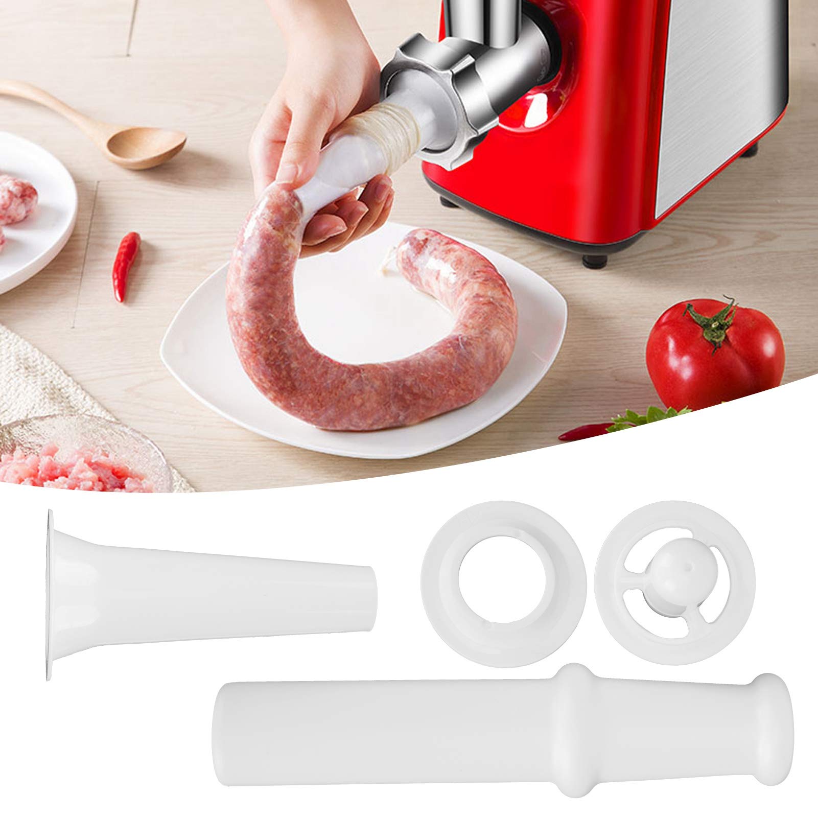 Universal Sausage Stuffer & Food Pusher Attachment for 5# Meat Grinders - Perfect for Making Homemade Sausages, Burgers & Ground Meat in Kitchens