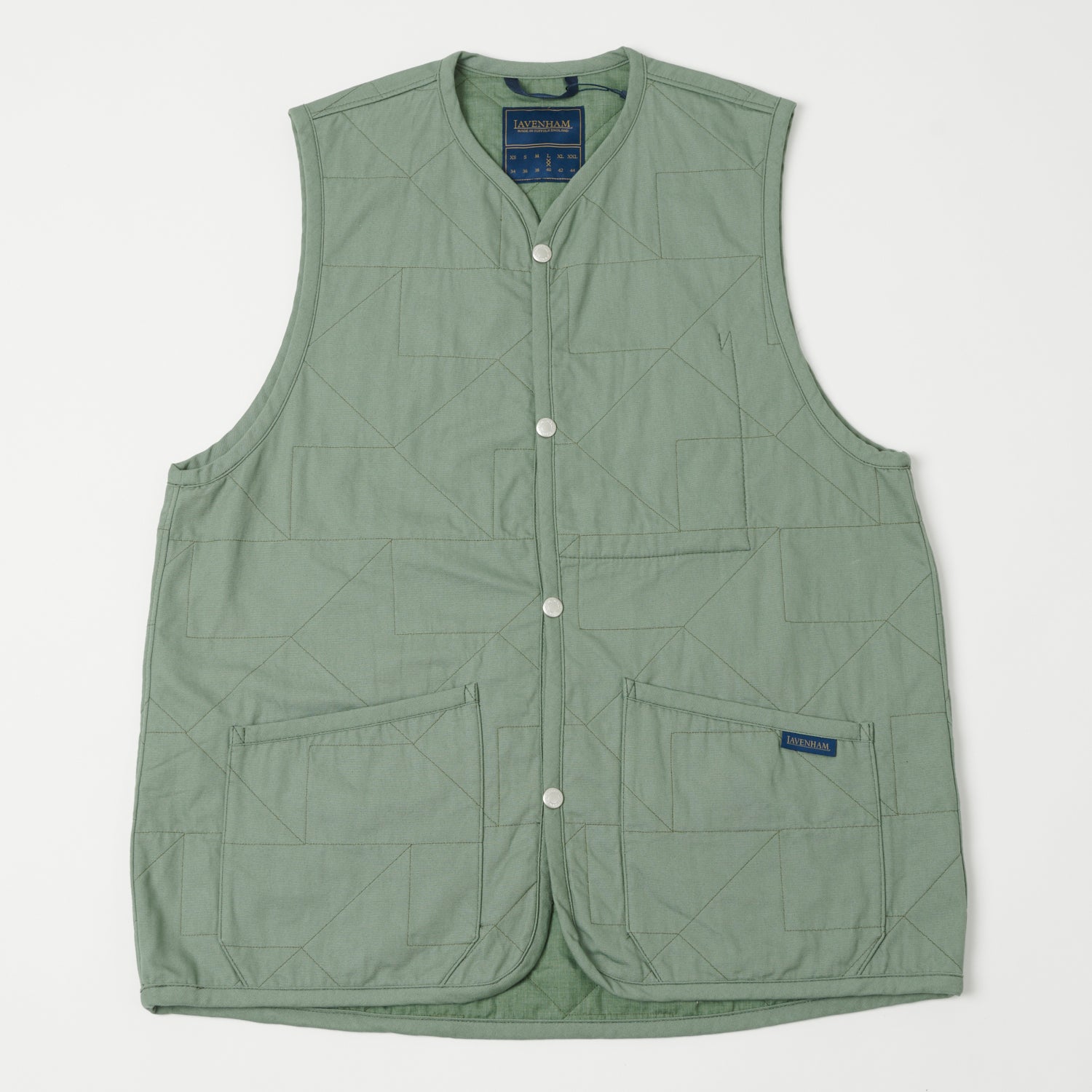 Lavenham Unwadded Worker Thornham Gilet Vest in Leaf Green - Lightweight Quilted Jacket for Outdoor Work & Casual Wear