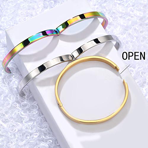 6mm Personalized DIY Engraved Name & Date Cuff Bracelets - High Polished Stainless Steel Customizable Bangle for Women - Perfect Anniversary, Birthday & Valentine's Day Gifts for Her