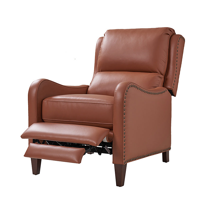 Deliat Genuine Leather Recliner Chair - Premium Comfort for Living Room, Home Theater & Office - Adjustable Footrest & Lumbar Support - Brown PU Leather Sofa for Relaxation & Entertainment