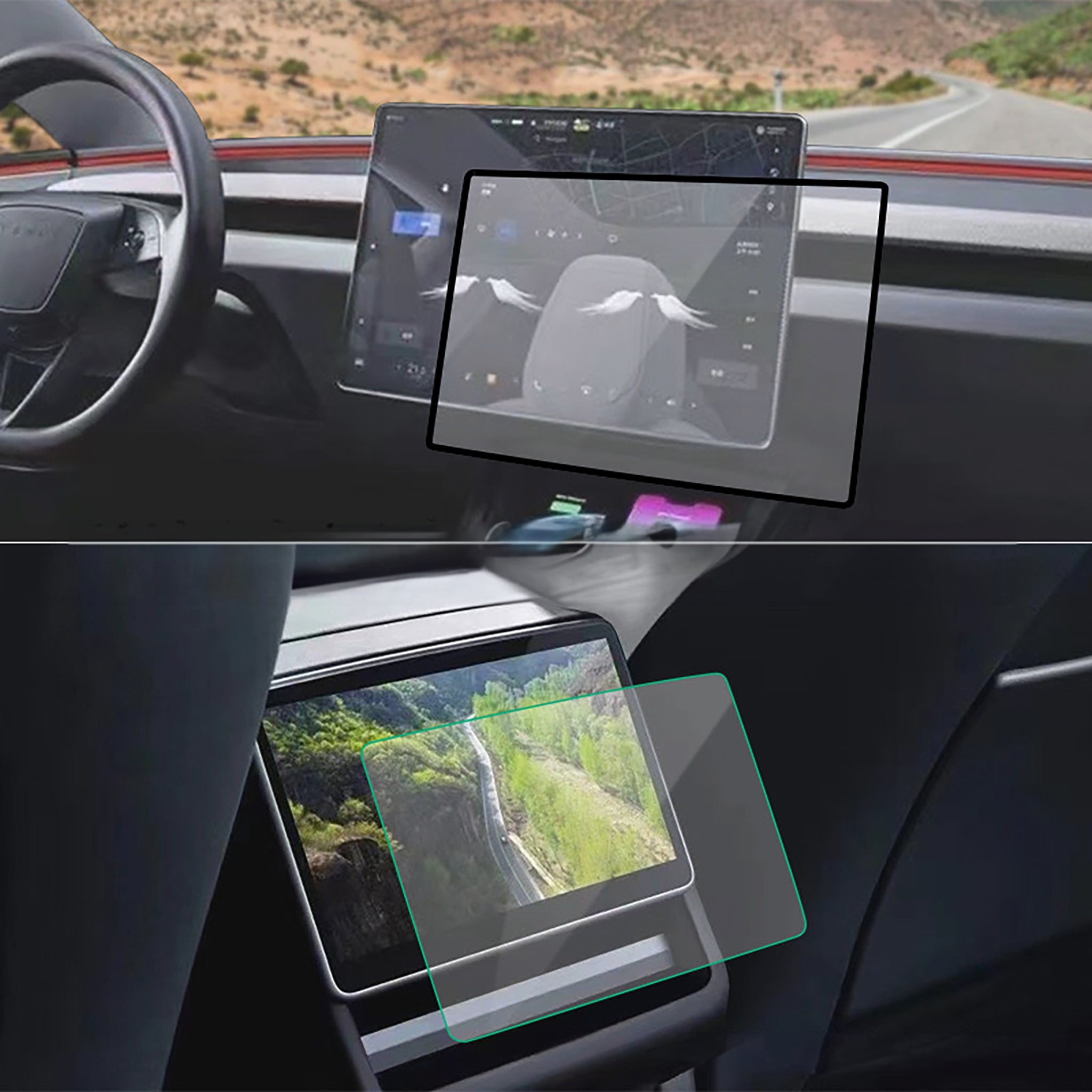 Premium Tempered Glass Screen Protector for Tesla Model 3 (2024+) & Model Y (2025+) - HD Clear, Anti-Scratch, Bubble-Free Installation - Perfect for Touchscreen Protection While Driving & Daily Use