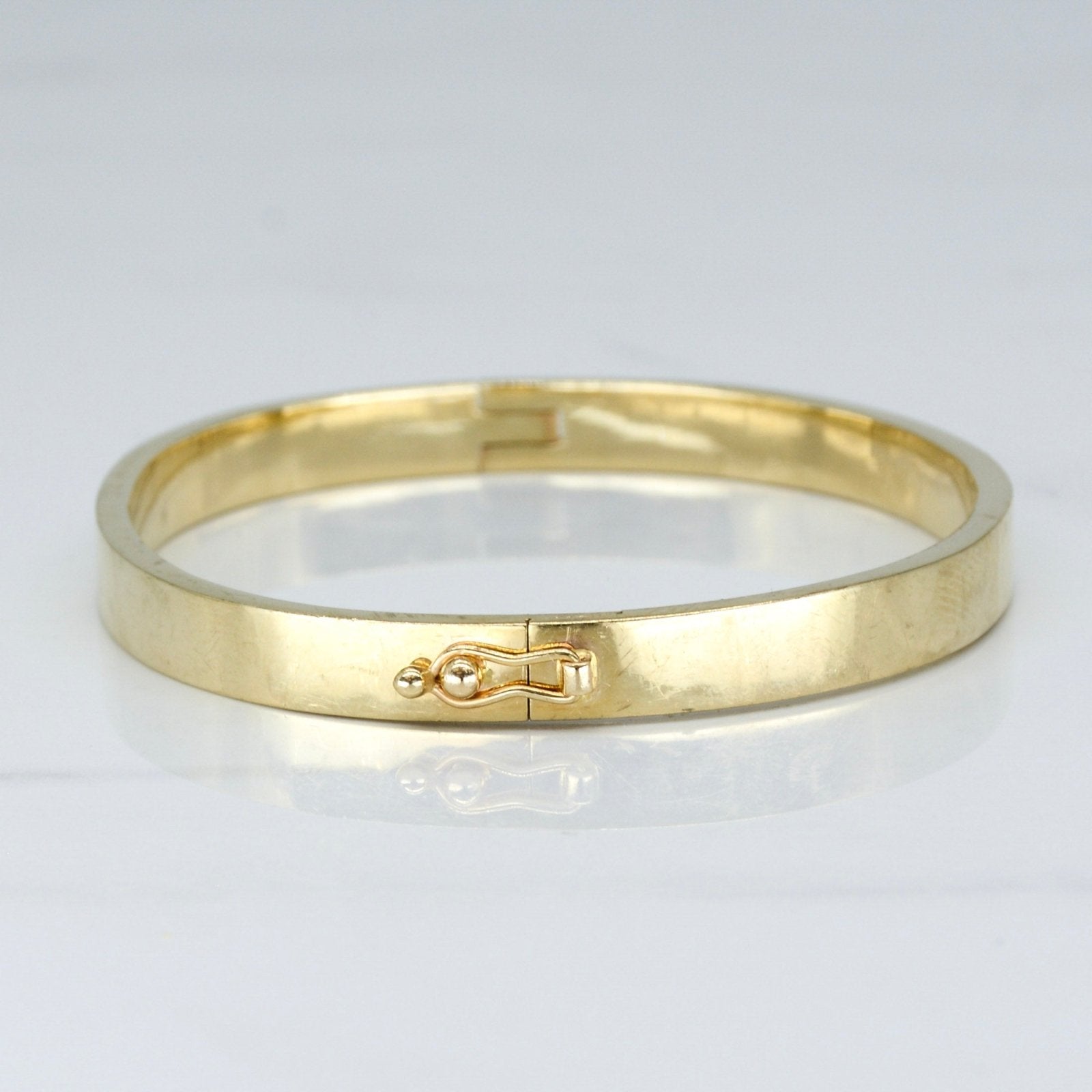 10K Yellow Gold Bangle Bracelet for Women - 7.5 Inch Adjustable Size - Elegant Minimalist Jewelry Gift for Anniversary, Birthday & Special Occasions | Perfect for Everyday Wear, Date Nights & Formal Events