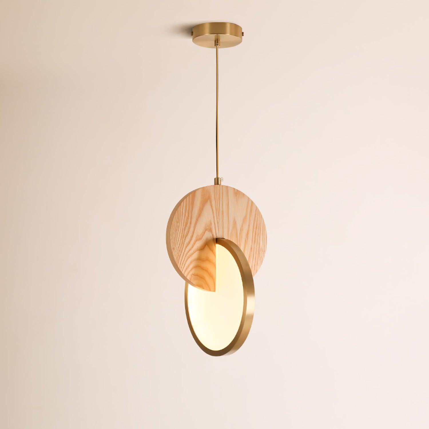 Modern Double Disk Pendant Light - Adjustable Hanging Chandelier for Dining Room, Kitchen Island & Living Room Decor