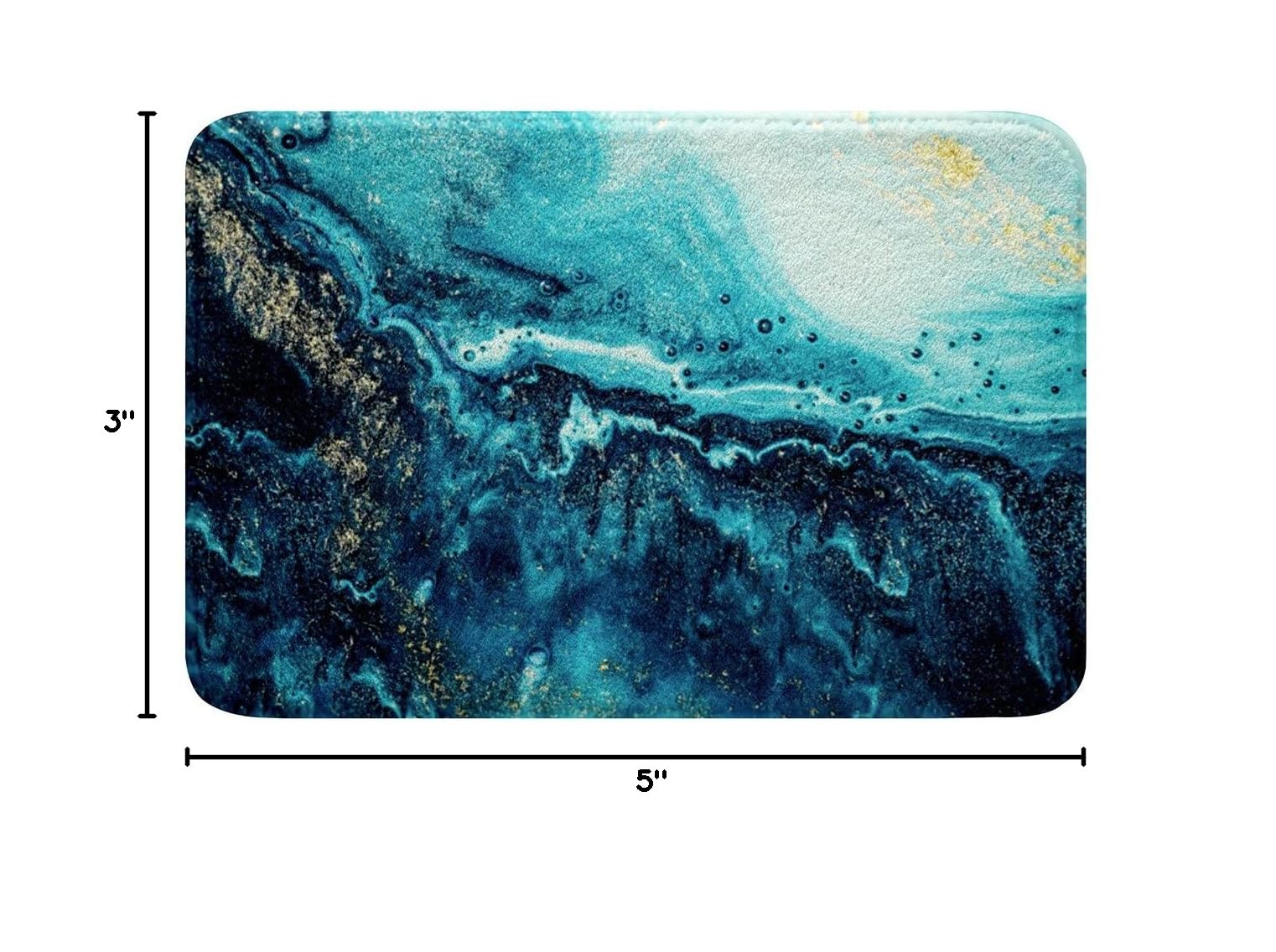 Non-Slip Marble Bath Mat 20x32 Inch - Waterproof Modern Stone Texture Bathroom Rug for Shower, Kitchen & Bedroom | Washable Thick Floor Mat with Gold Teal Blue Marble Design - Perfect for Bathroom Decor & Wet Areas