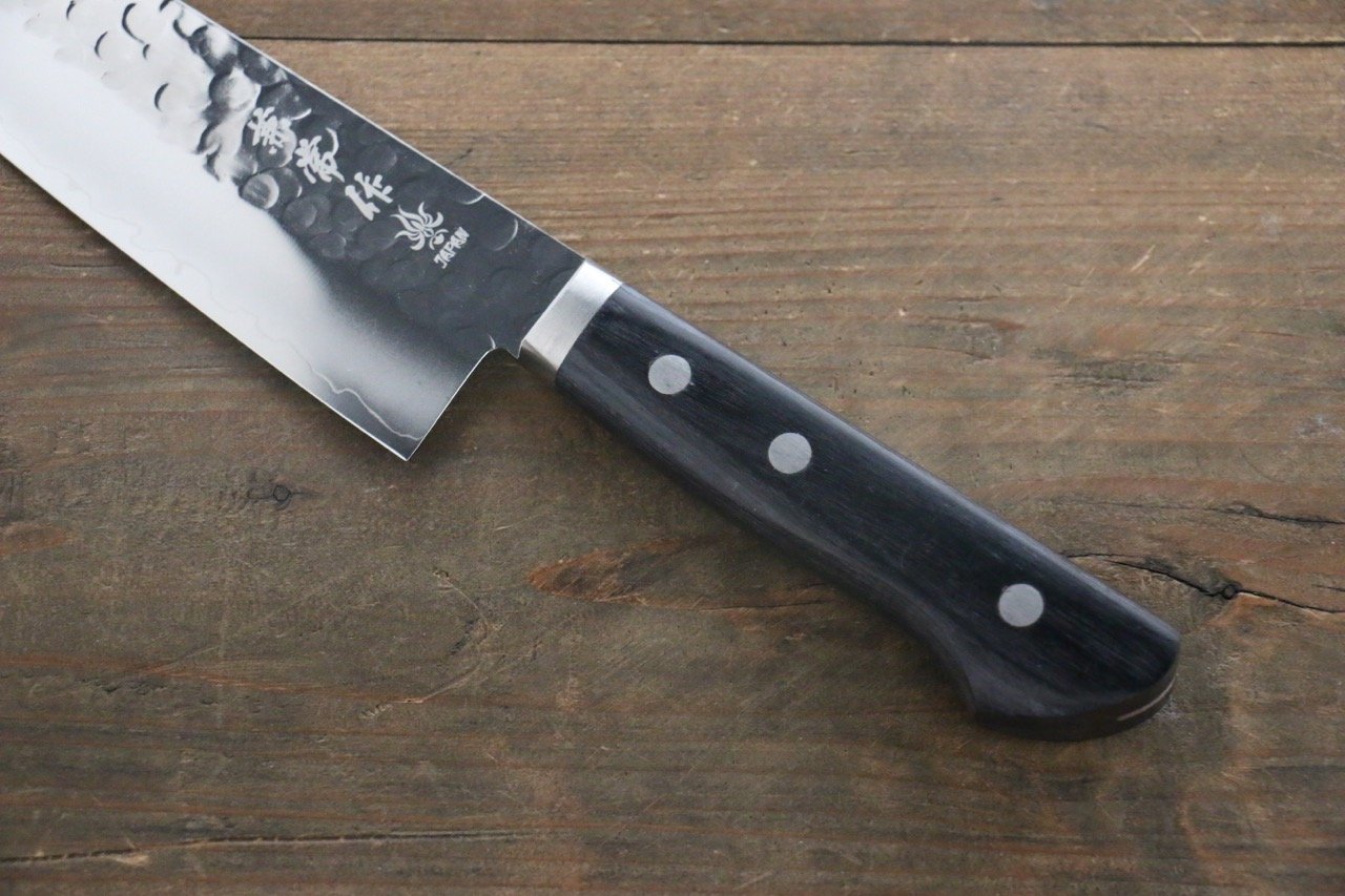 Premium Kanetsune VG1 Hammered Santoku Knife 165mm with Pakkawood Handle - Japanese Kitchen Knife for Professional Chefs & Home Cooking, Perfect for Slicing, Dicing & Mincing Vegetables, Meat & Fish