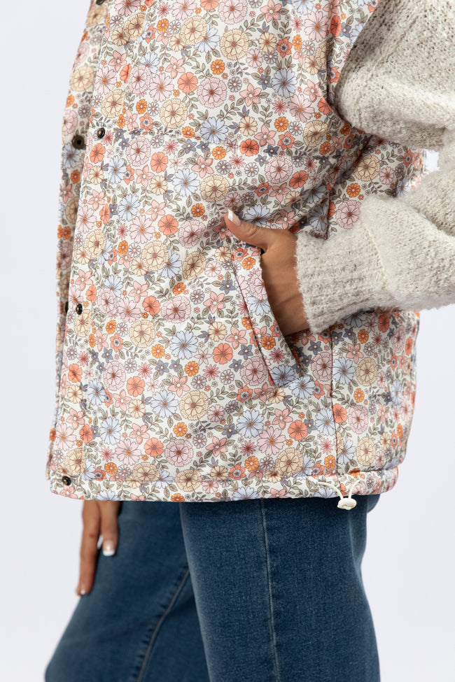 Women's Stylish Multi Floral Printed Puffer Vest - Lightweight Warm Winter Jacket for Outdoor Activities, Hiking & Casual Wear - FINAL SALE