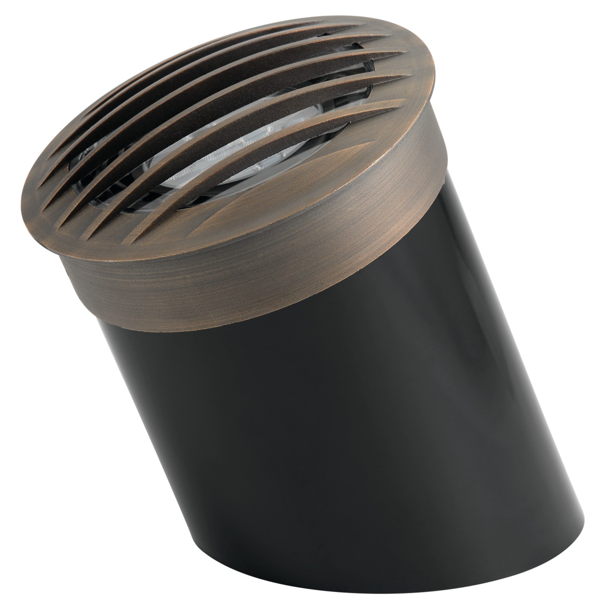 12V Low Voltage Landscape In-Ground Light with Rock Guard - Brass Finish for Outdoor Garden, Pathway, and Yard Lighting