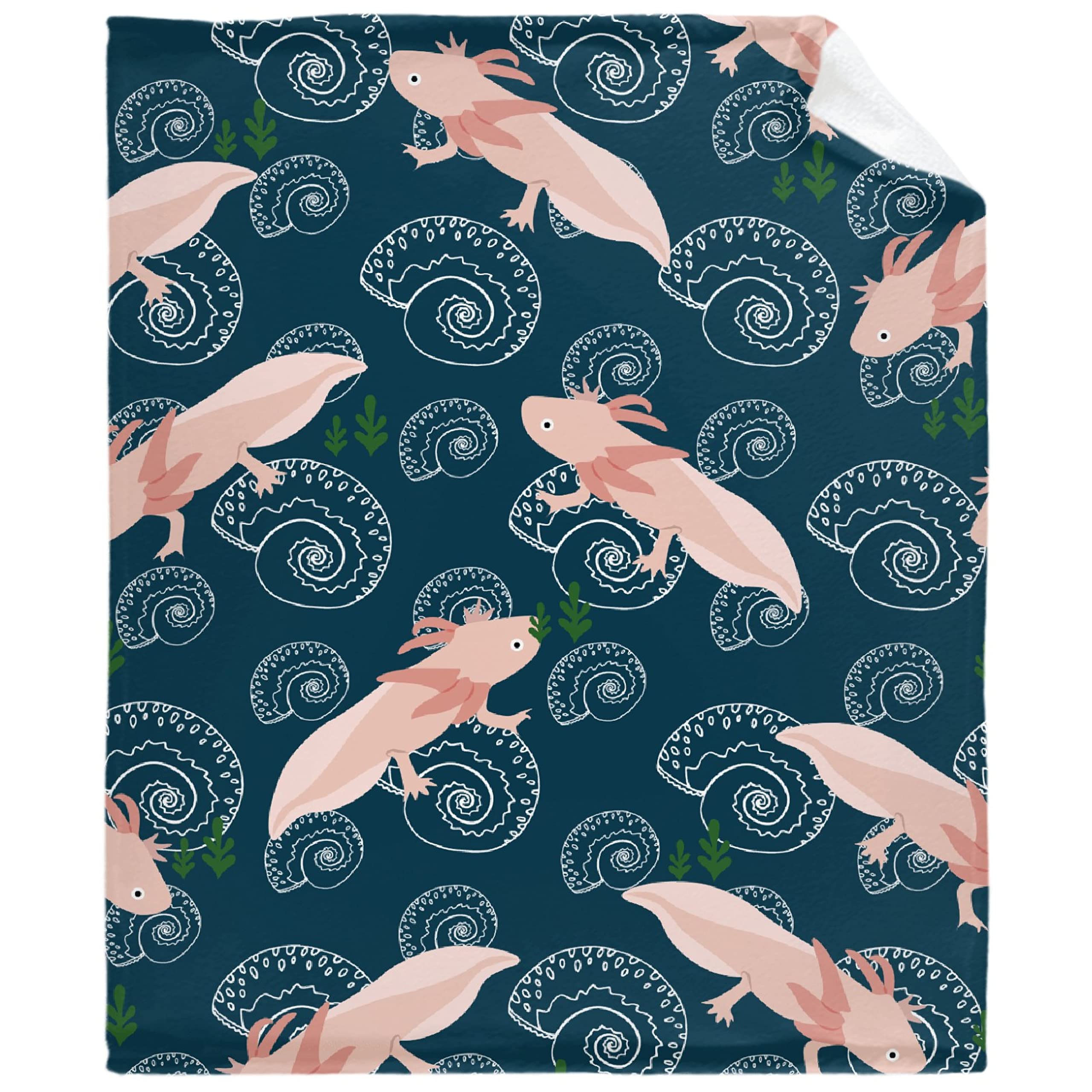 Super Soft Cute Axolotl Flannel Fleece Throw Blanket - Plush Lightweight Cozy Blanket for Couch, Sofa & Bed (120x90 inches) | Perfect Gift for Family & Friends | Great for Snuggling, Movie Nights & Home Decor